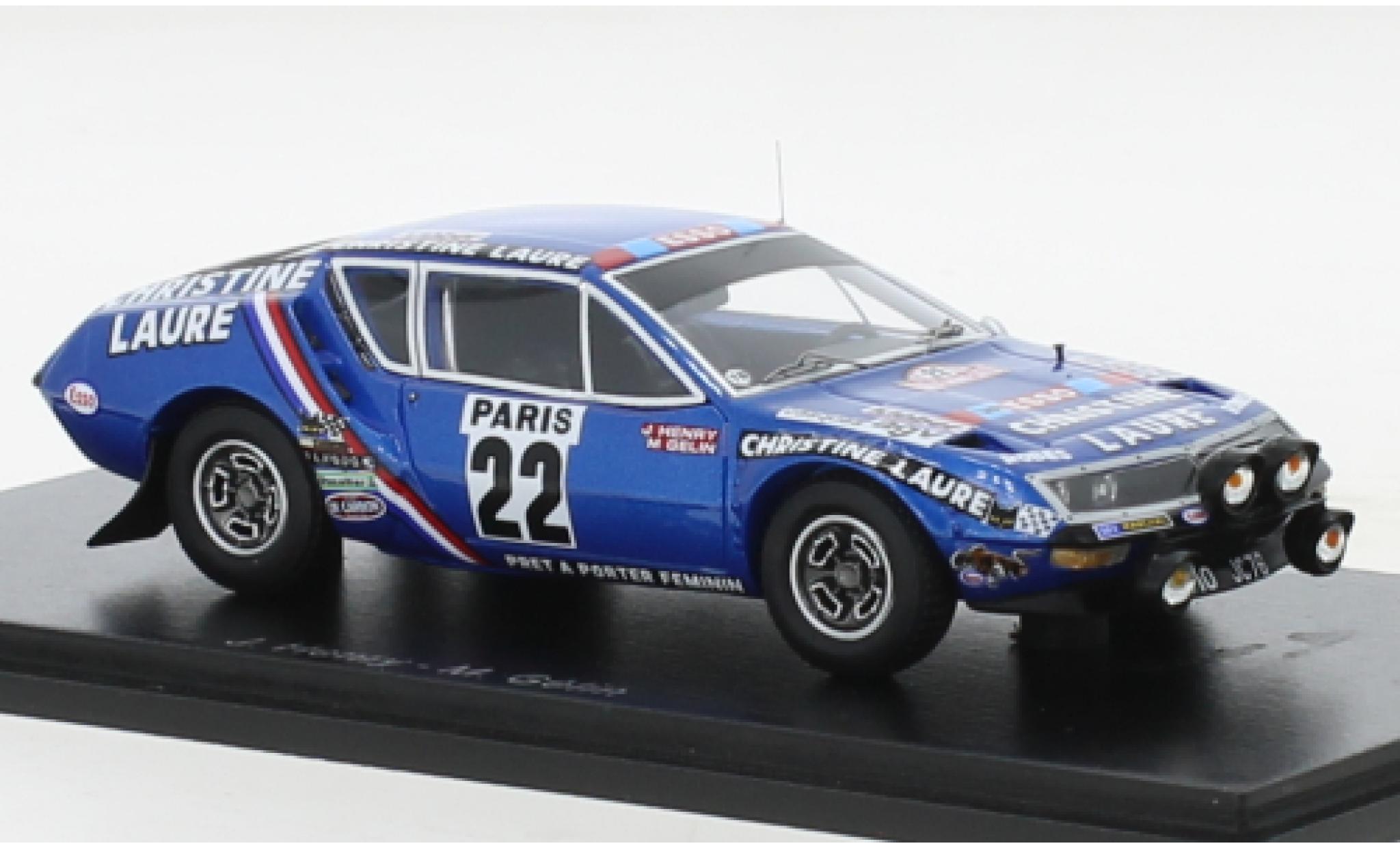 Alpine A310 1/43 Spark Renault No.22 Christine Laure Rallye WM Rallye Monte Carlo 1976 modelauto