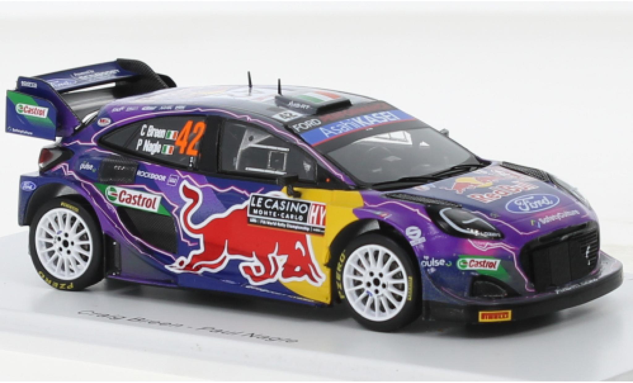 Ford Puma 1/43 Spark Rally 1 No.42 M-Sport World Rally Team Red Bull Rallye WM Rallye Monte Carlo 2022 modelauto