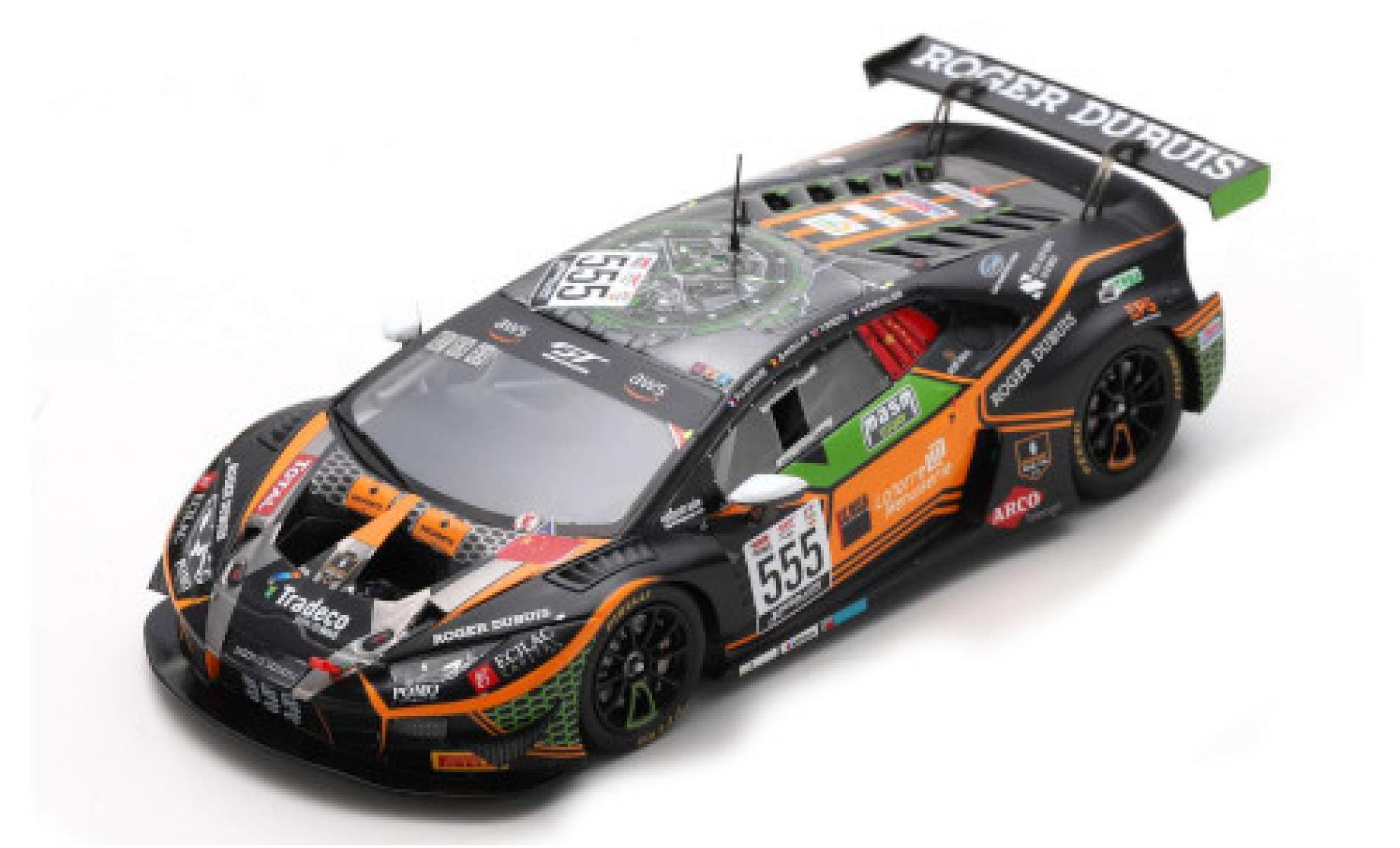 Lamborghini Huracan 1/43 Spark GT3 Evo No.555 Oranje 1 FFF Racing Team 24h Spa 2020 modelauto