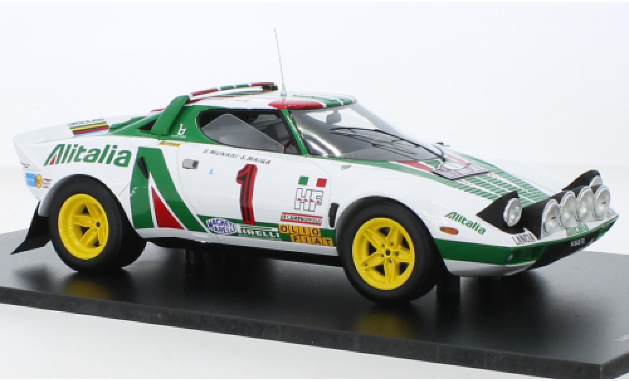 Lancia Stratos 1/18 Spark HF No.1 Alitalia Rallye WM Rallye Monte Carlo 1977 modelauto