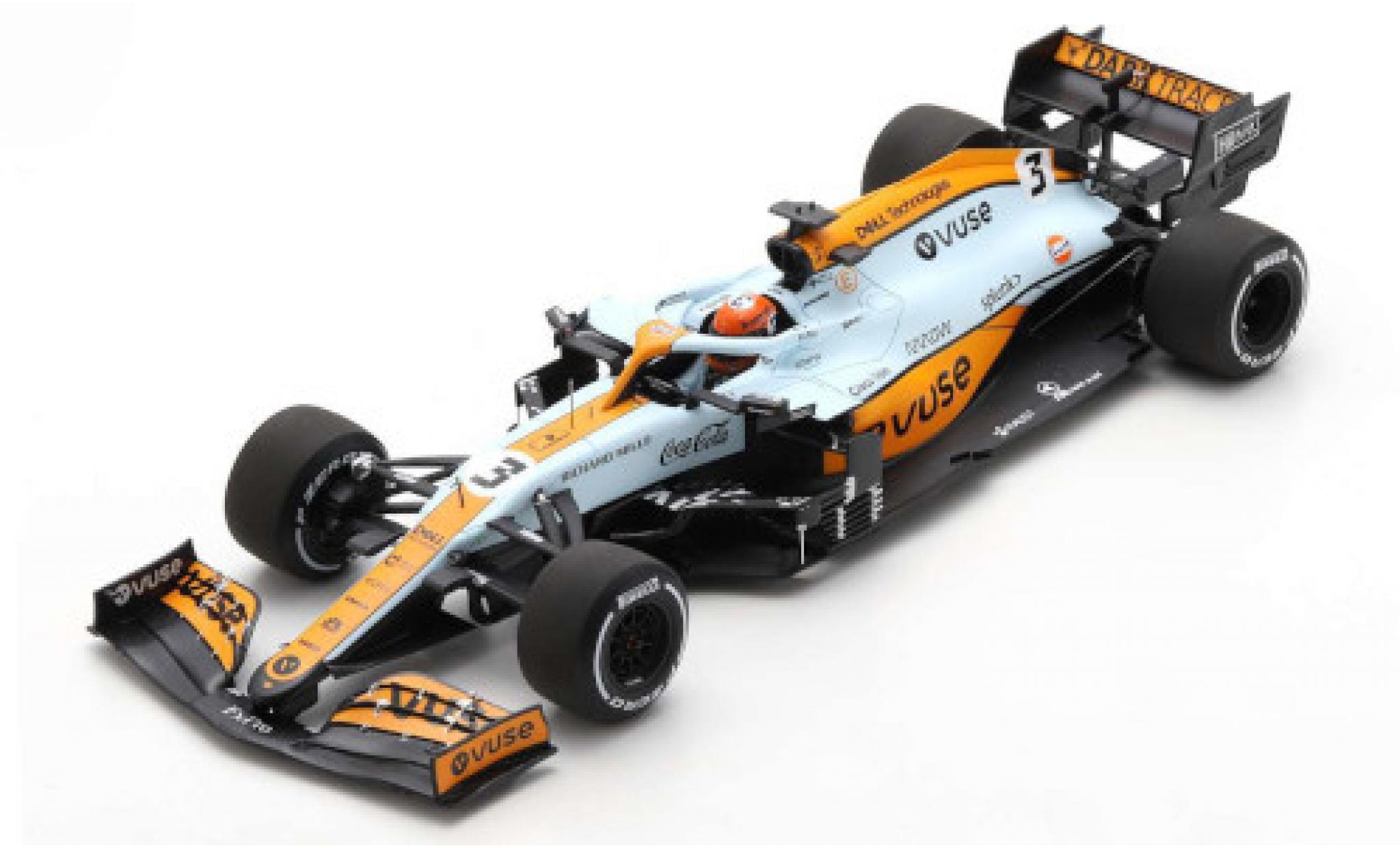 McLaren F1 1/18 Spark MCL35M No.3 Team Gulf Formel 1 GP Monaco 2021 modelauto
