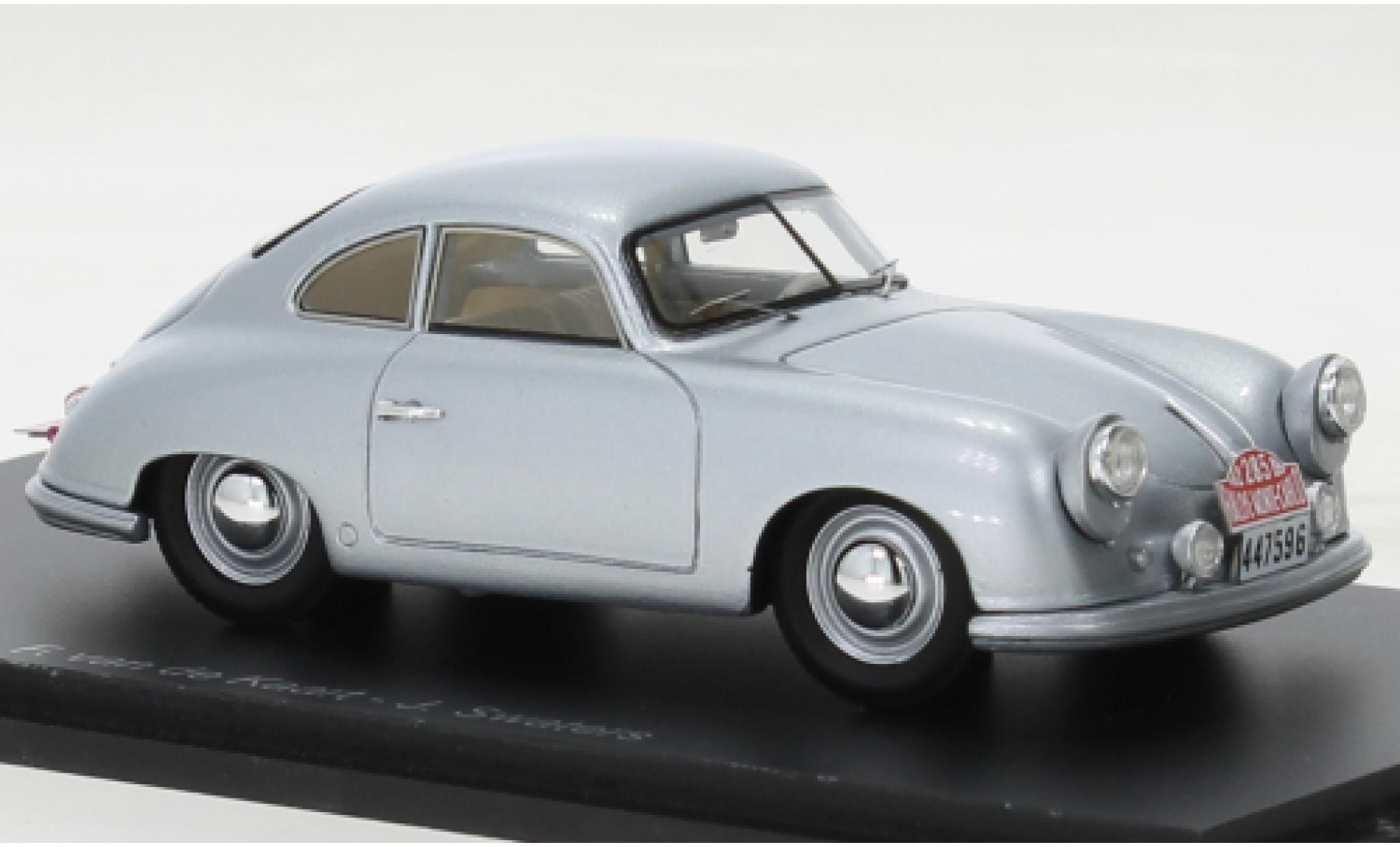 Porsche 356 1/43 Spark grijs No.285 Rallye Monte Carlo 1952 modelauto