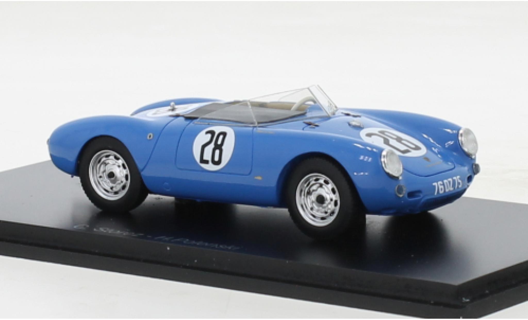 Porsche 550 1/43 Spark blauw No.28 24h Le Mans 1965 modelauto