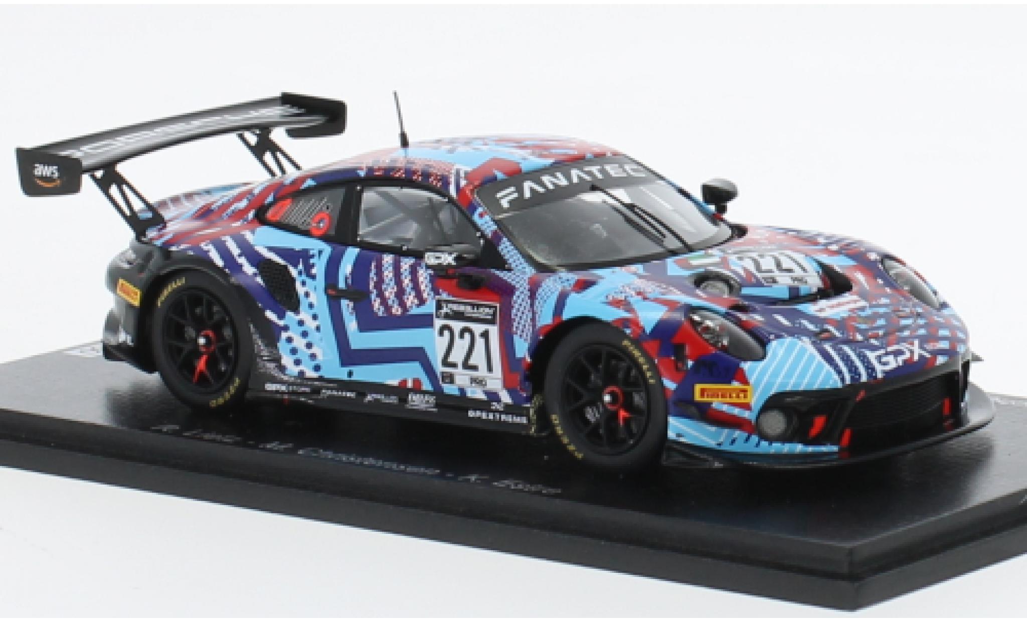 Porsche 991 GT3 R 1/43 Spark 911  No.221 GPX Martini Racing Spa Test Days 2022 modelauto
