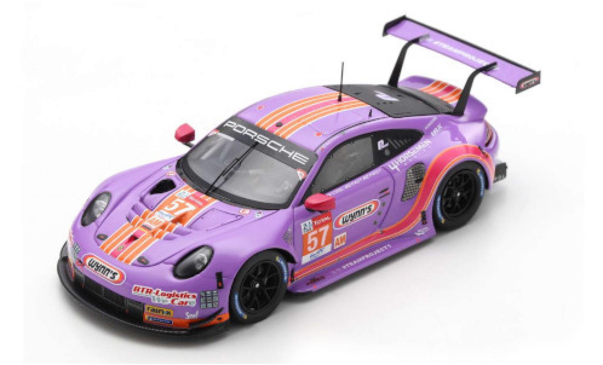 Porsche 992 RSR 1/64 Spark 911 (991) No.57 Team Project 1 Wynns 24h Le Mans 2020 modelauto