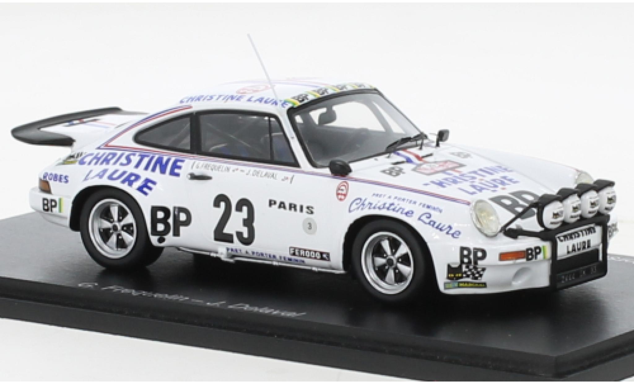 Porsche 930 RS 1/43 Spark 911 Carrera 3.0 No.23 Christine Laure Rallye WM Rallye Monte Carlo 1976 modelauto