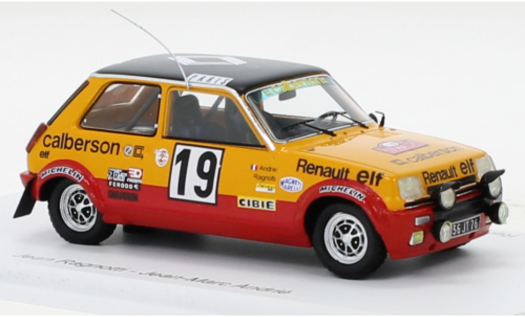 Renault 5 1/43 Spark Alpine Gr.2 No.19 Calberson Rallye WM Rallye Monte Carlo 1978 modelauto