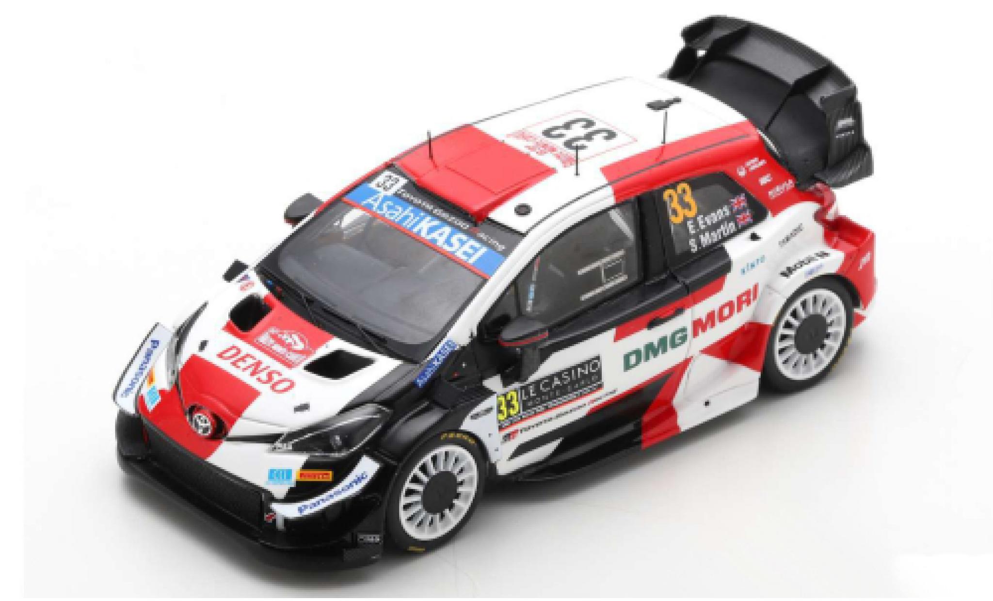 Toyota Yaris 1/43 Spark WRC No.33 Gazoo Racing Rallye WM Rallye Monte Carlo 2021 E.Evans/S.Martin modelauto