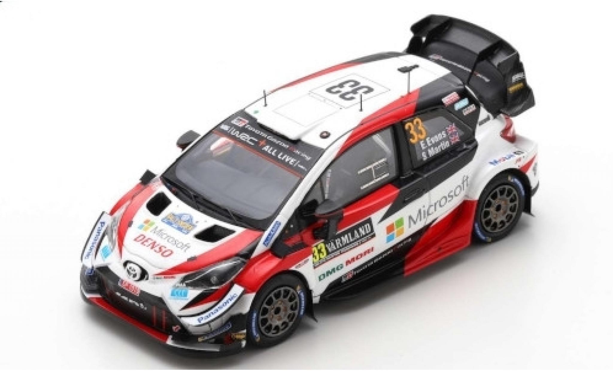 Toyota Yaris 1/43 Spark WRC No.33 Gazoo Racing WRT Microsoft WRC Rally Schweden 2020 E.Evans/S.Martin modelauto