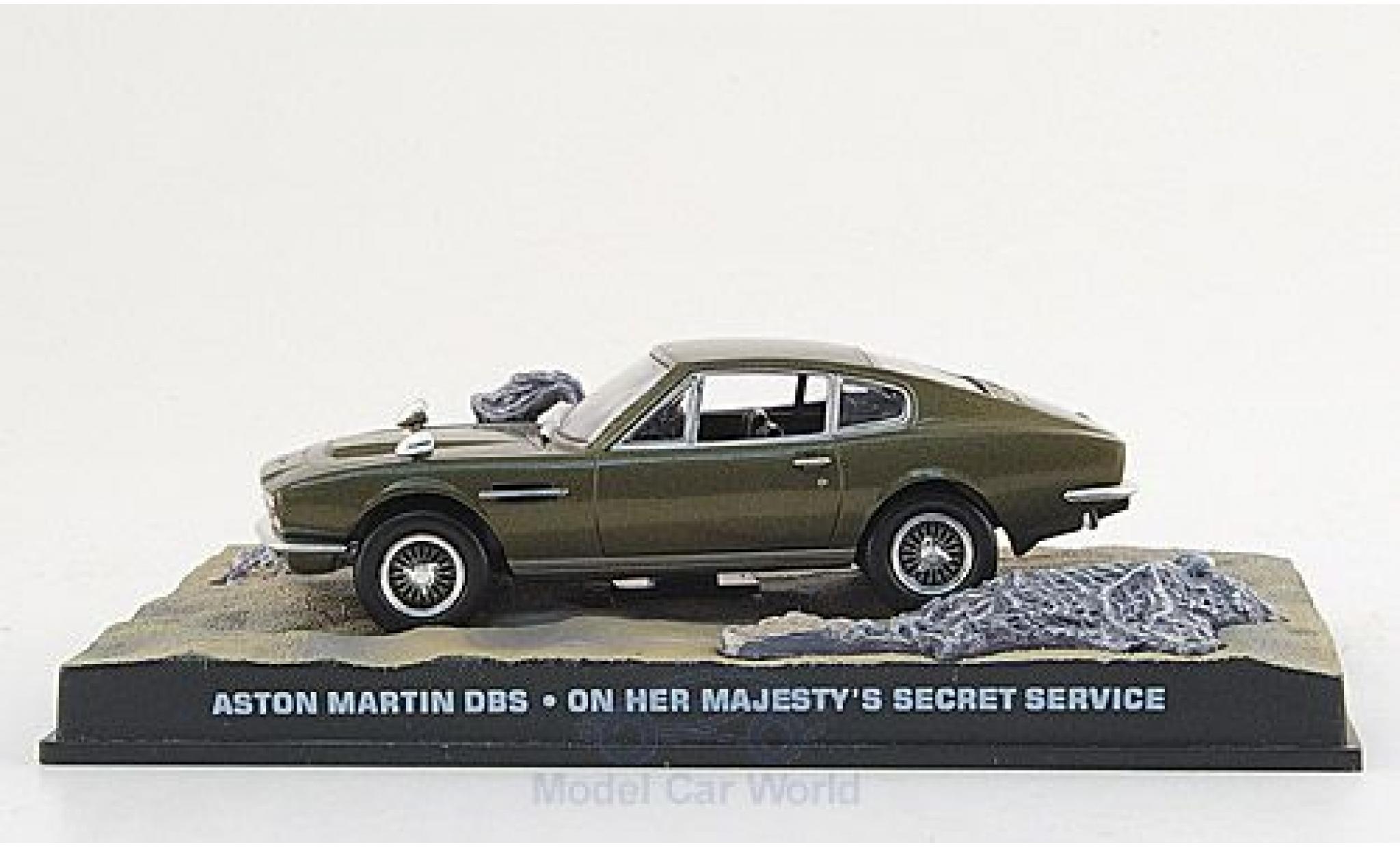 Aston Martin DBS 1/18 SpecialC metallic oliv James Bond 007 1969 Im Geheimdienst Ihrer Majest&auml;t ohne Vitrine modelauto