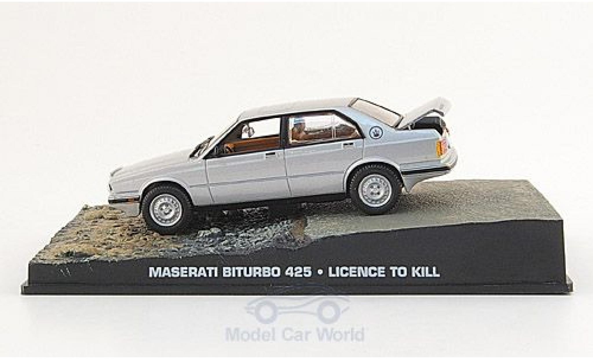 Maserati Biturbo 1/43 SpecialC 425 grijs James Bond 007 1989 Lizenz zum T&ouml;ten ohne Vitrine modelauto