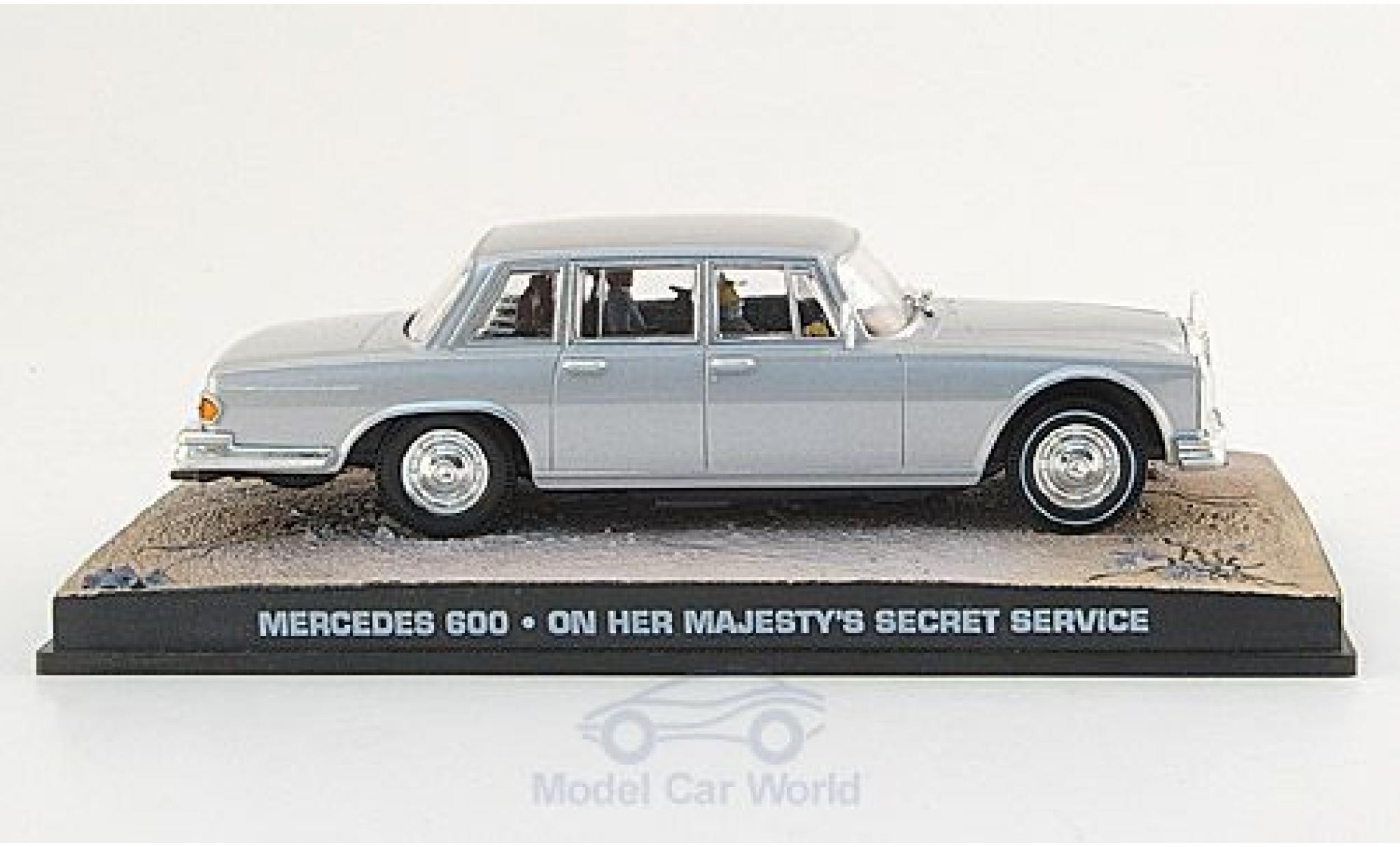 Mercedes 600 1/43 SpecialC grijs James Bond 007 1969 Im Geheimdienst Ihrer Majest&auml;t ohne Vitrine modelauto