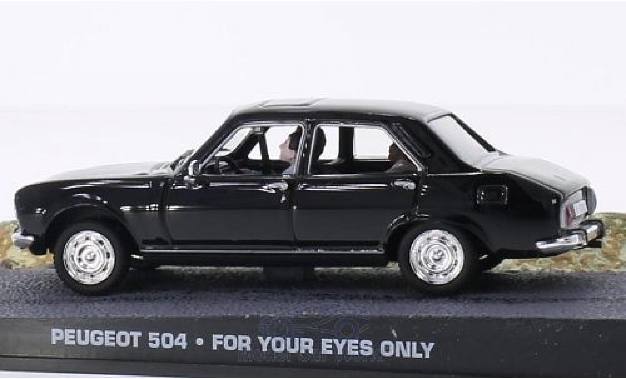 Peugeot 504 1/43 SpecialC zwart James Bond 007 In t&ouml;dlicher Mission ohne Vitrine modelauto