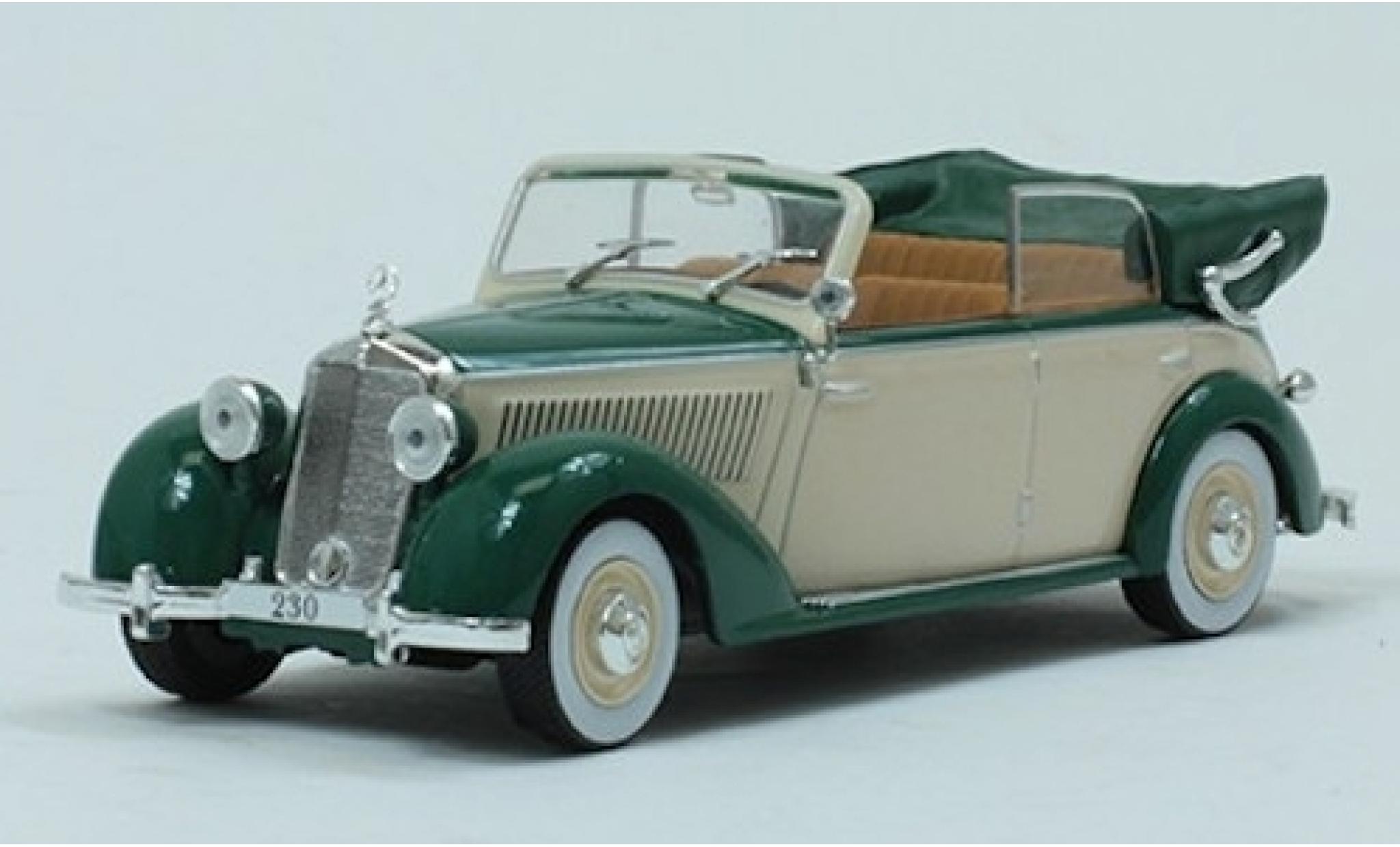 Mercedes 230 1/43 SpecialC Cabriolet D groen/beige 1939 ohne Vitrine modelauto