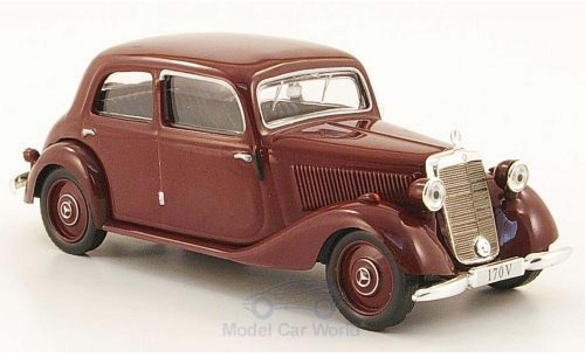 Mercedes 170 1/43 SpecialC V Sedan (W136) rood 1949 ohne Vitrine modelauto