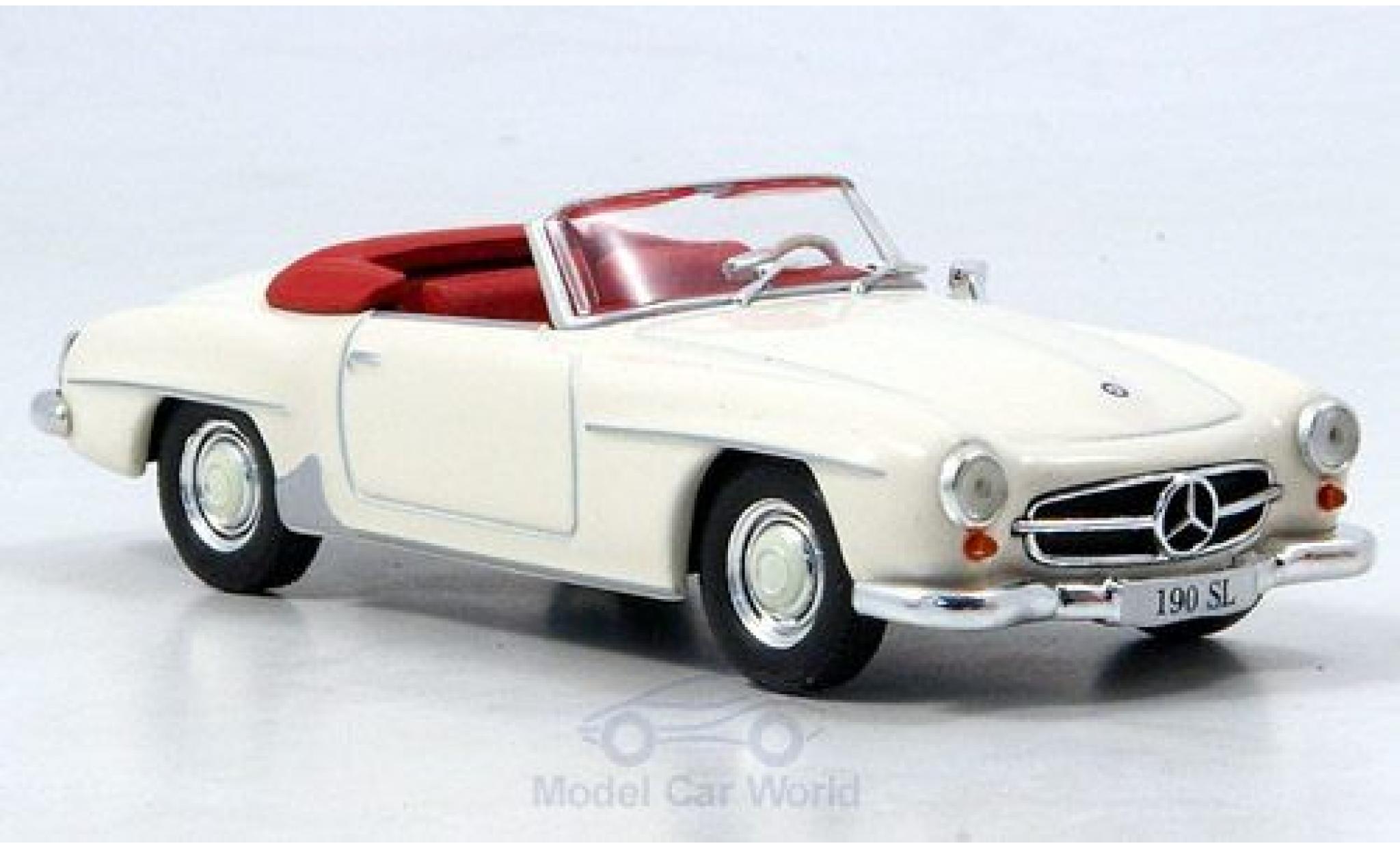Mercedes 190 1/43 SpecialC SL (W121) wit 1955 ohne Vitrine modelauto