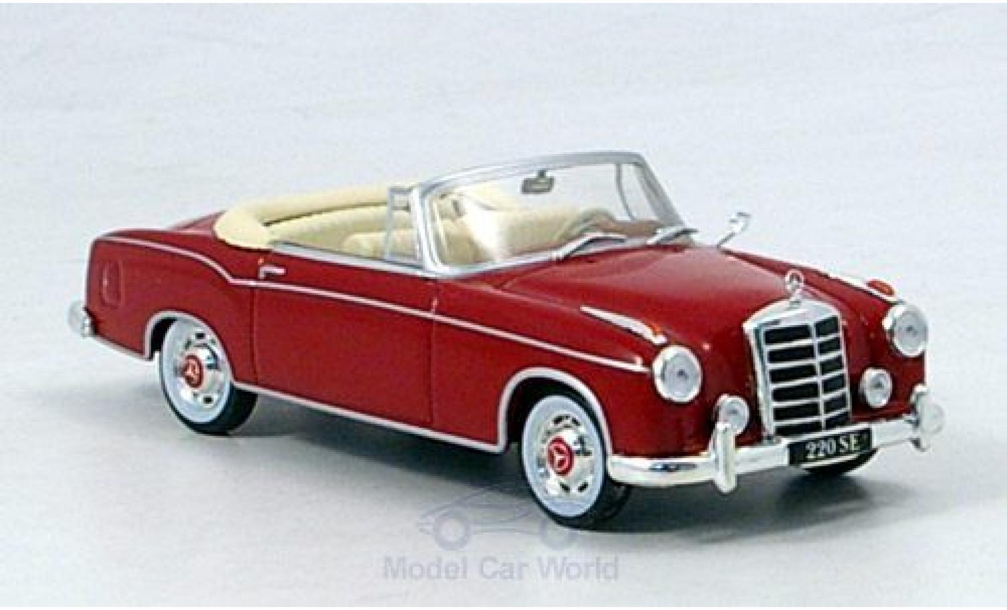 Mercedes 220 1/43 SpecialC SE Cabriolet rood 1958 ohne Vitrine modelauto