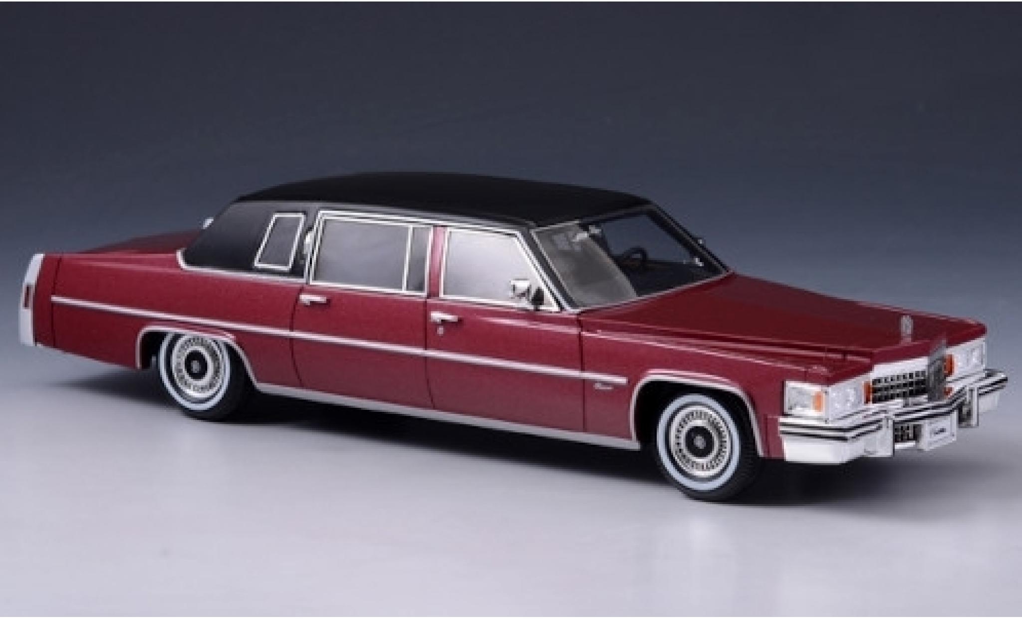 Cadillac Fleetwood 1/43 Stamp Models Sedan metallic rood/matt-zwart 1978 modelauto