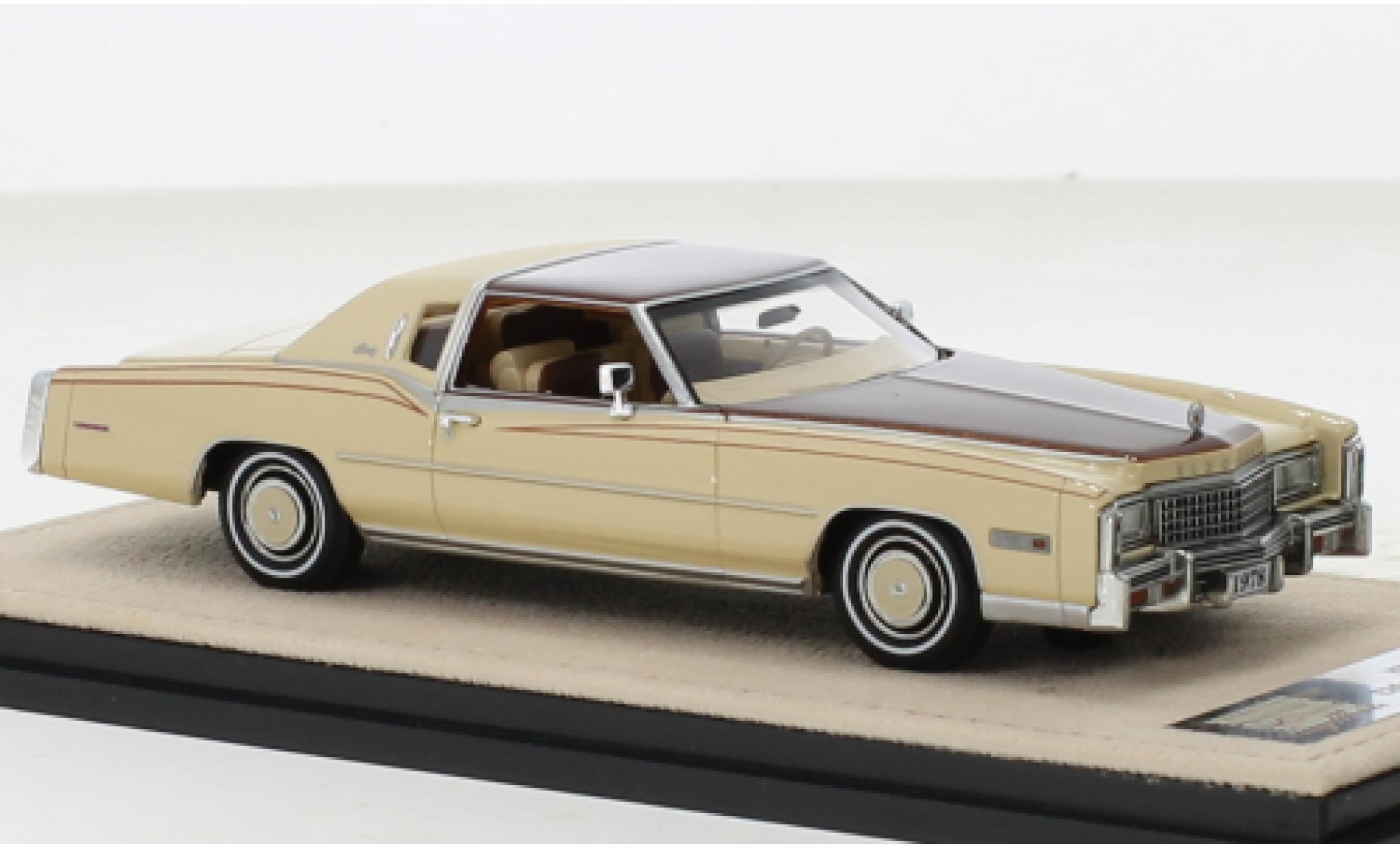 Cadillac Eldorado 1/43 Stamp Models Biarritz beige/bruin 1978 modelauto