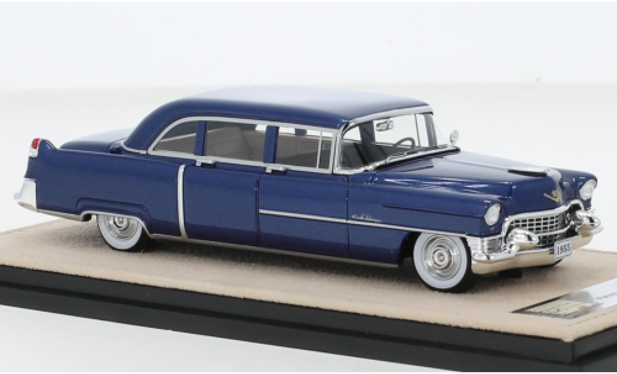 Cadillac Fleetwood 1/43 Stamp Models 75 Sedan metallic blauw fonc&eacute; 1955 modelauto