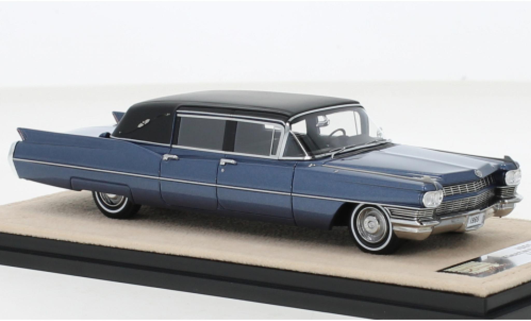 Cadillac Fleetwood 1/43 Stamp Models formel Sedan Landau Top metallic blauw/zwart 1968 modelauto