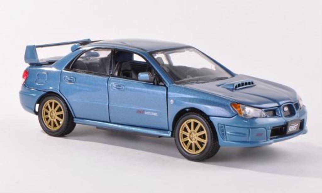 Subaru Impreza WRX 1/24 Motormax WRX STi blauw-grijs modelauto
