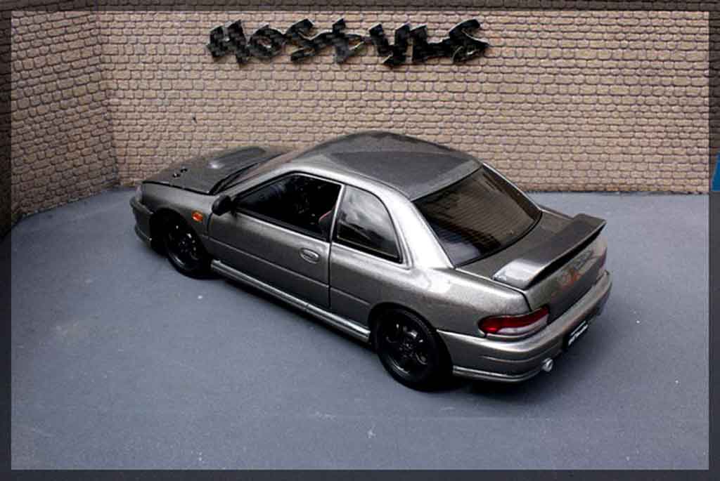 Subaru Impreza Type R gt turbo sti grijs carbone 1/18 Autoart
