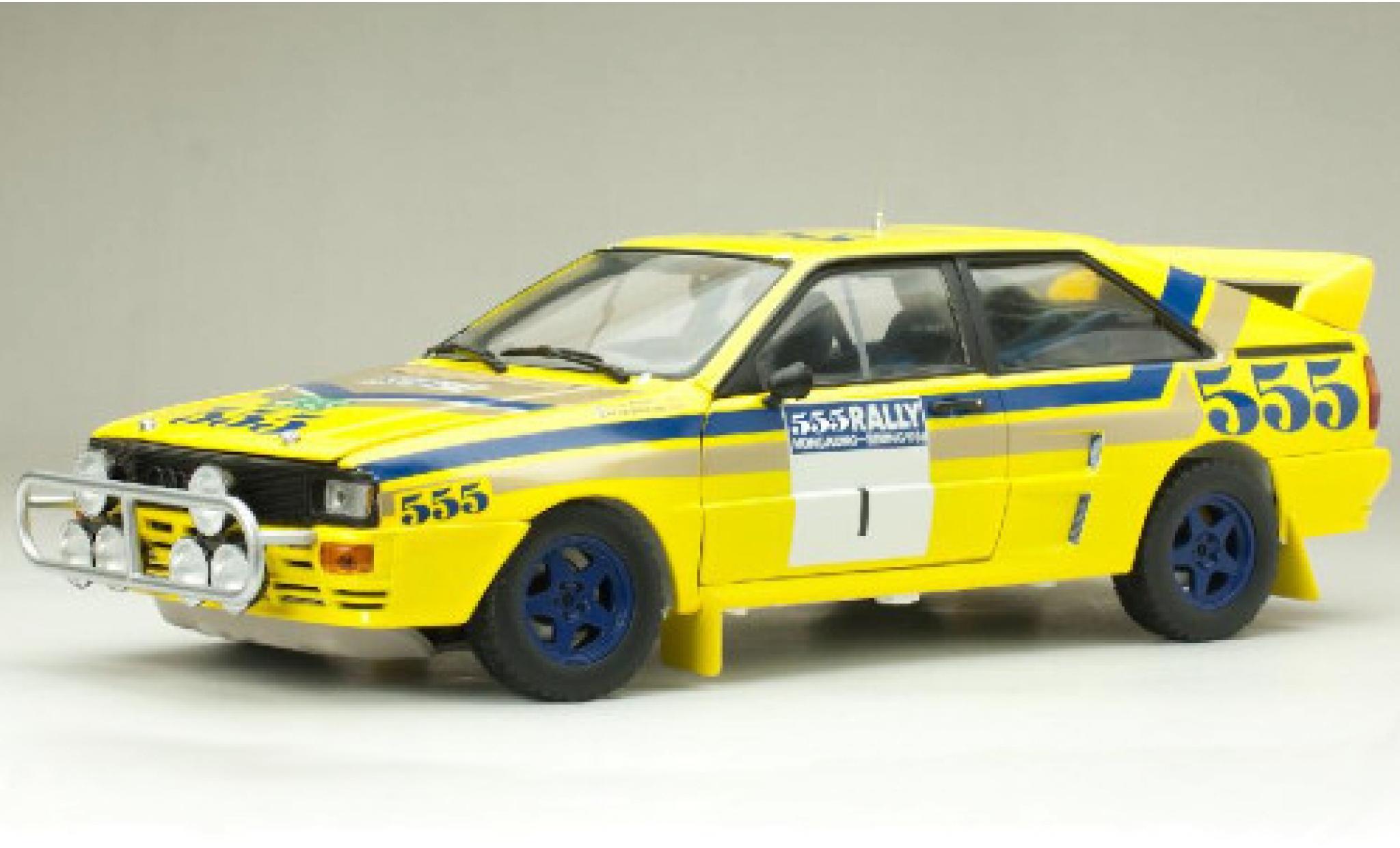 Audi Quattro 1/18 Sun Star A2 No.1 555 Rally Hong Kong-Peking 1986 y compris les Decals S.Blomqvist/B.Berglund modelauto