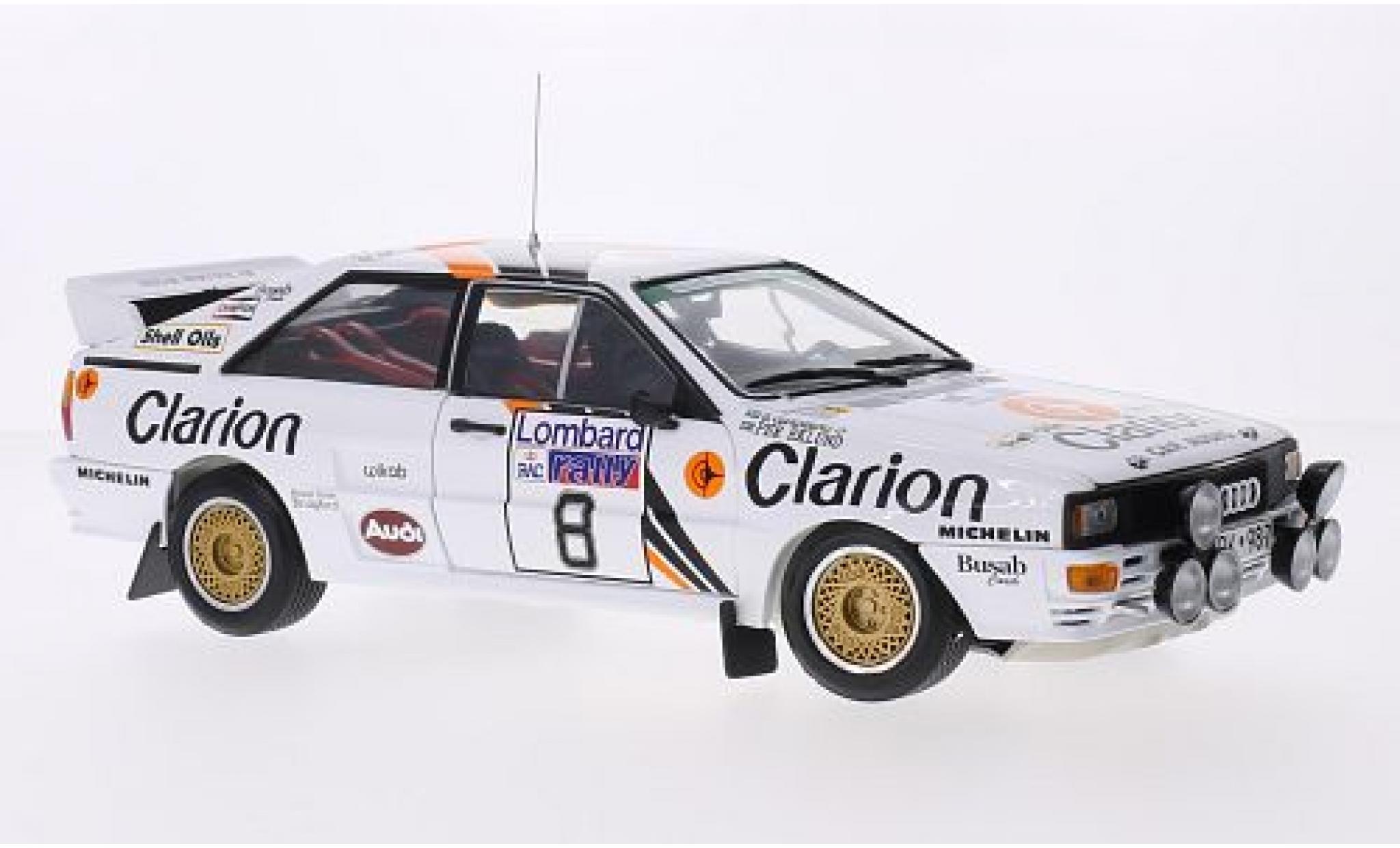 Audi Quattro 1/18 Sun Star A2 No.8 Clarion Rallye WM RAC Rallye 1985 P.Eklund/B.Cederberg modelauto