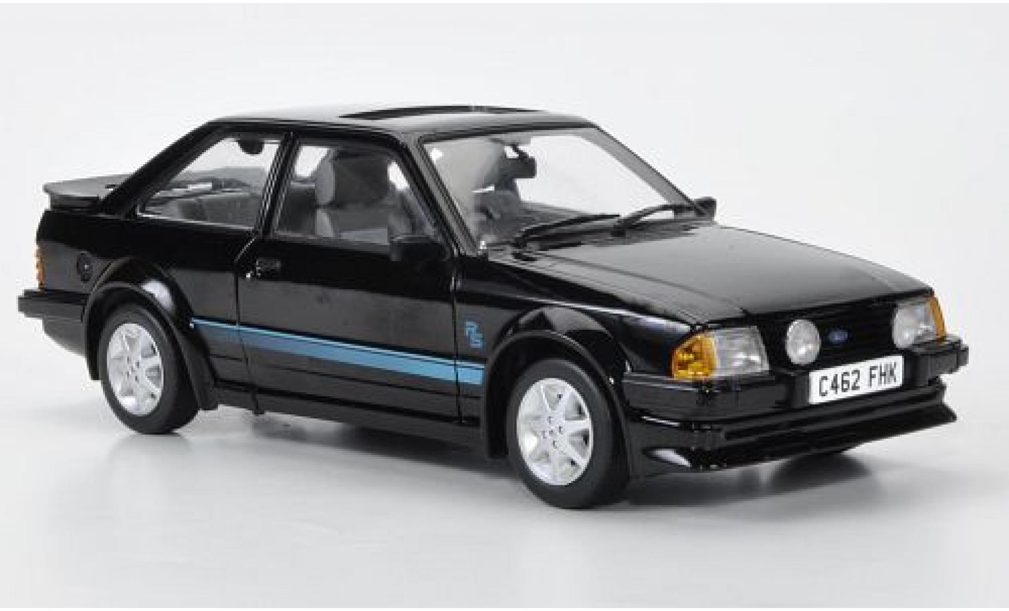 Ford Escort 1/18 Sun Star MKIII RS Turbo zwart/Dekor RHD 1984 gefahren des Lady Diana modelauto