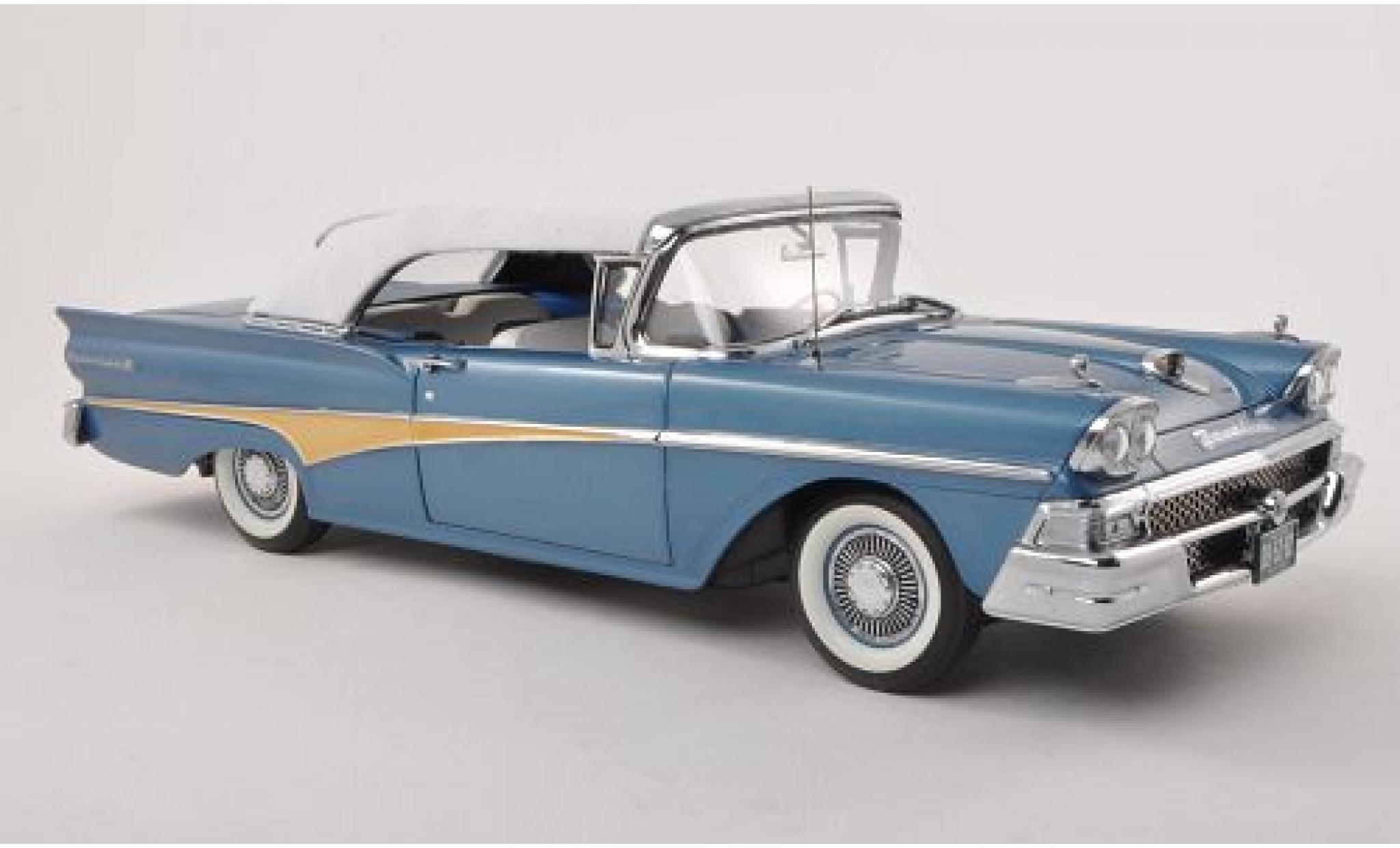 Ford Fairlane 1/18 Sun Star 500 Cabriolet wit/blauw 1958 Verdeck ferm&eacute; modelauto