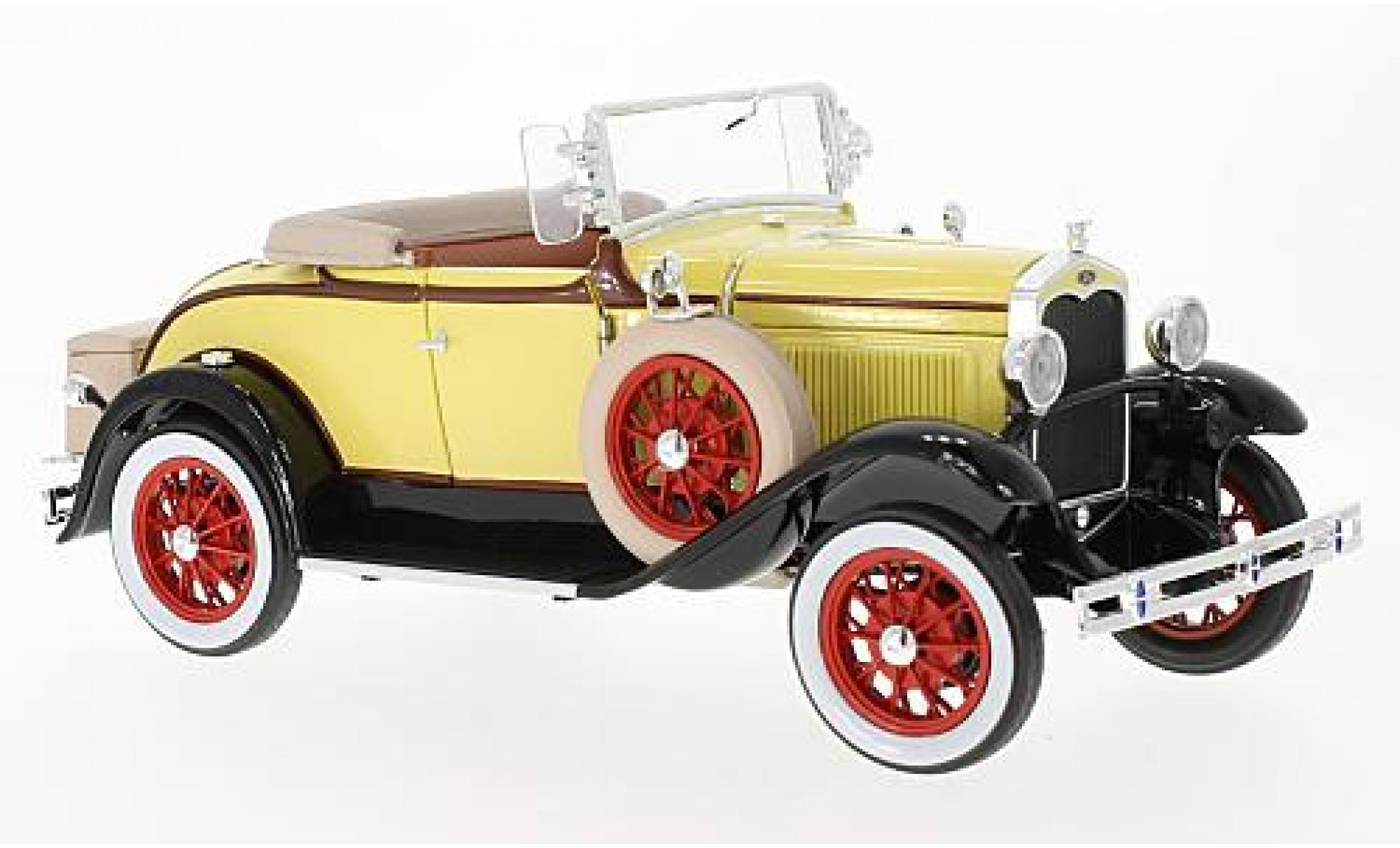 Ford Model A 1/18 Sun Star Roadster geel/zwart 1931 modelauto