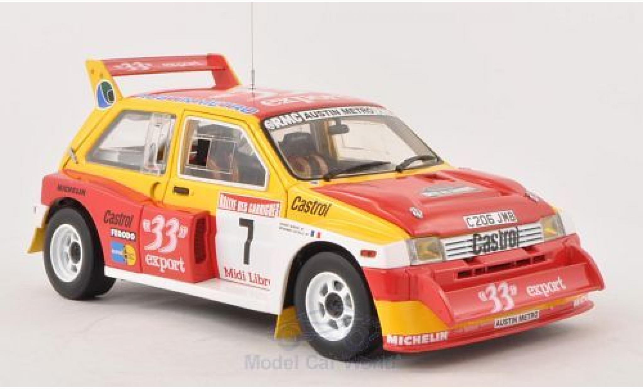 MG Metro 1/18 Sun Star 6R4 No.7 33 Export Rallye des Garrigues-Languedoc-Roussillon 1986 D.Auriol modelauto