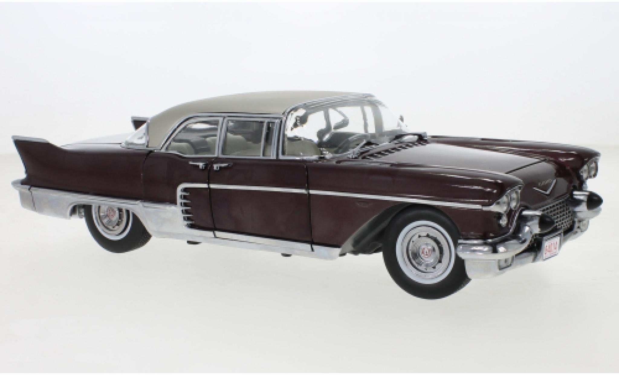 Cadillac Eldorado 1/18 Sun Star Brougham metallic rood/grijs 1957 modelauto