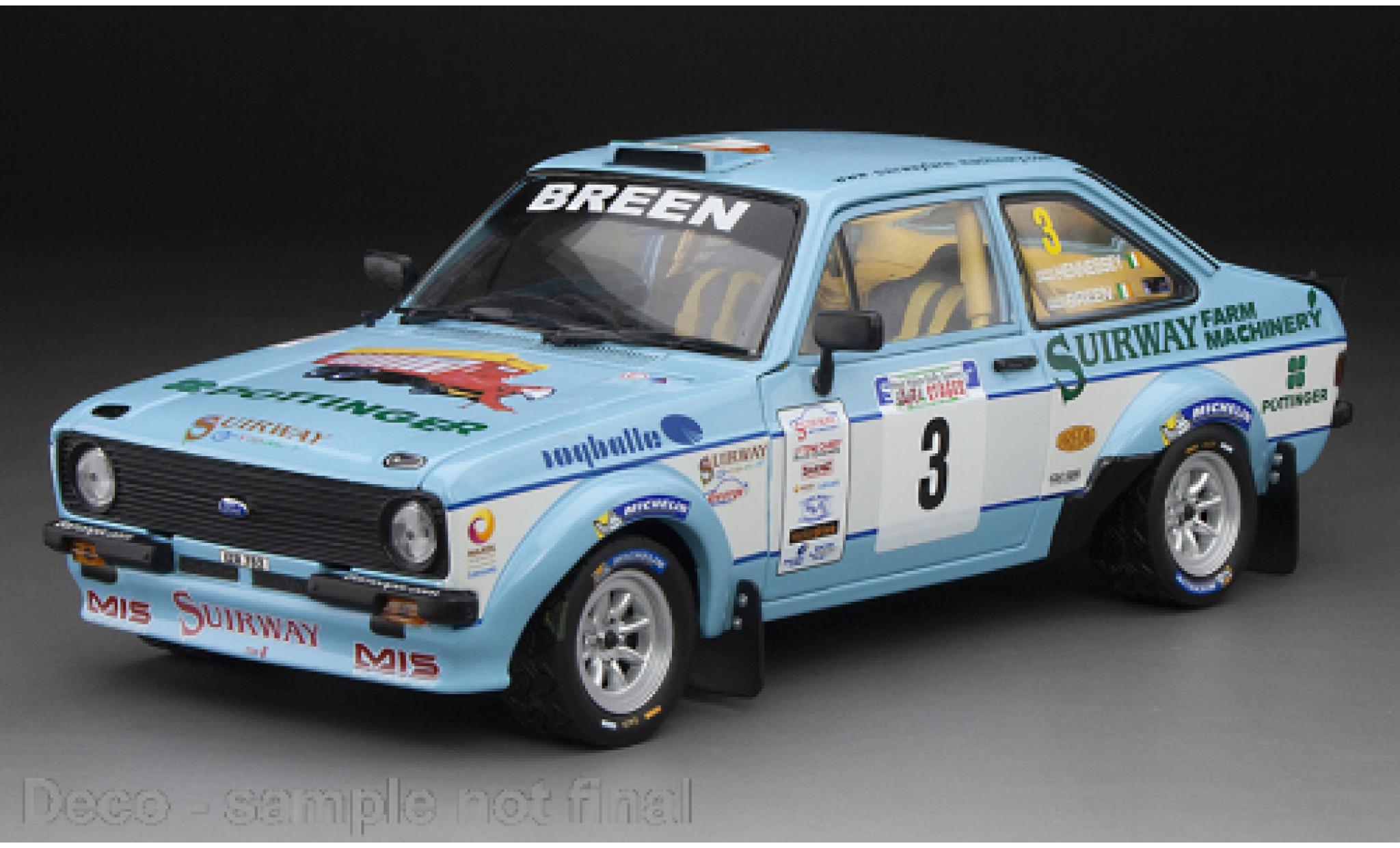 Ford Escort 1/18 Sun Star Mk II RS 1800 RHD No.3 West Wales Rally 2015 modelauto