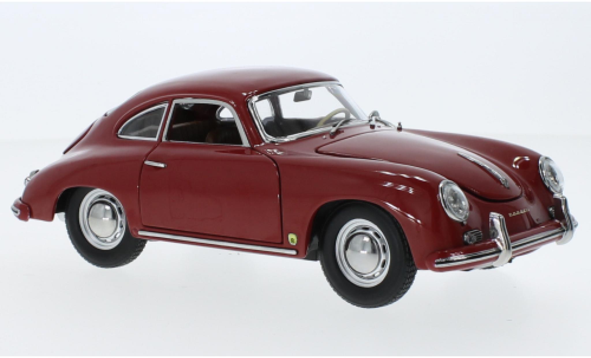 Porsche 356 1/18 Sun Star A 1500 GS Carrera GT rood fonc&eacute; 1957 modelauto
