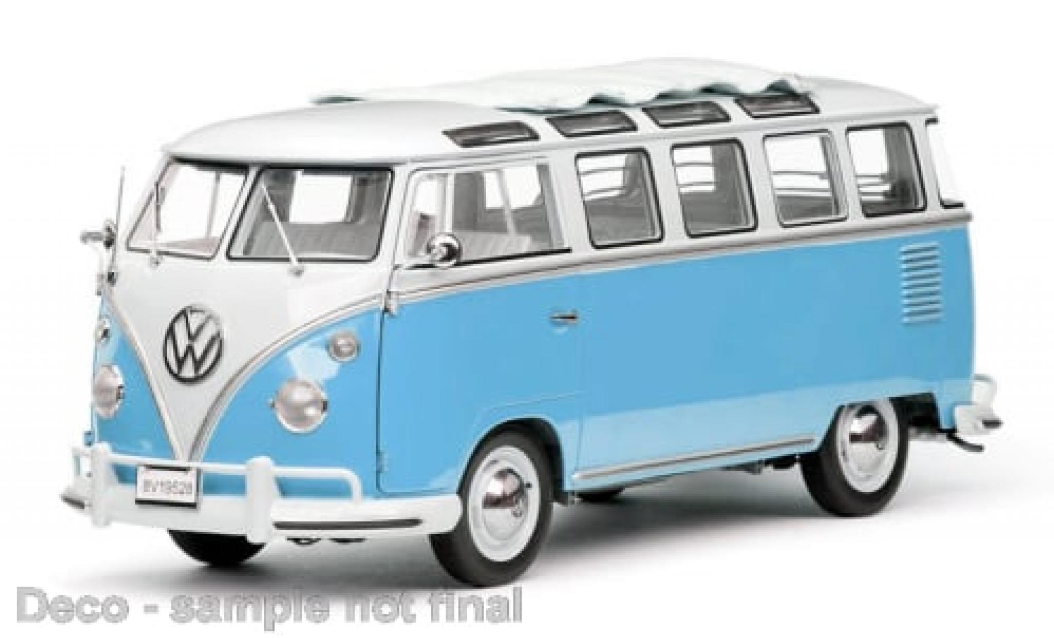 Volkswagen T1 1/12 Sun Star Samba wit/blauw 1962 1:12 modelauto
