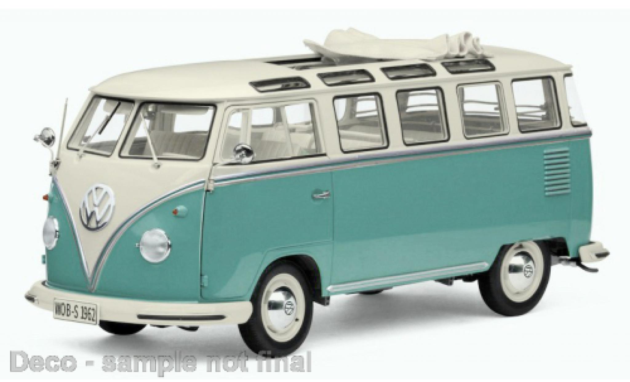 Volkswagen T1 1/12 Sun Star Samba wit/turquoise 1962 1:12 modelauto