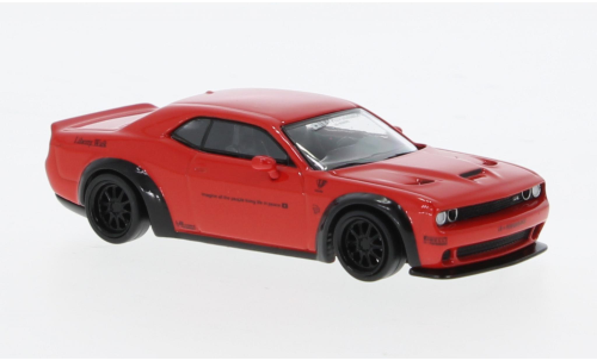 Dodge Challenger 1/64 Tarmac Works SRT Hellcat LB-Works rood 1:64 modelauto