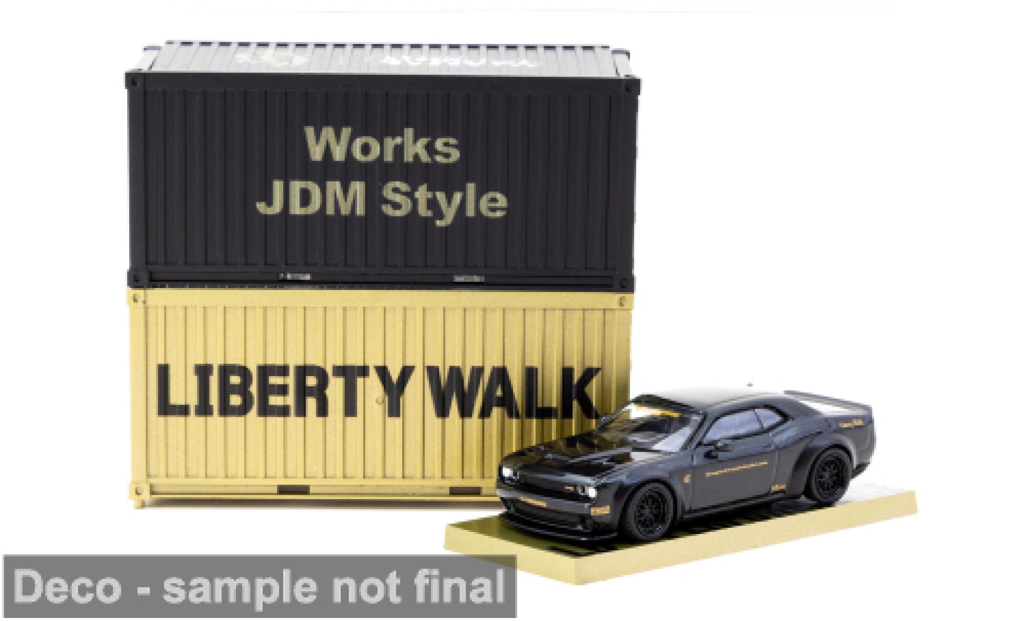 Dodge Challenger 1/64 Tarmac Works SRT Hellcat LB-Works zwart 1:64 modelauto