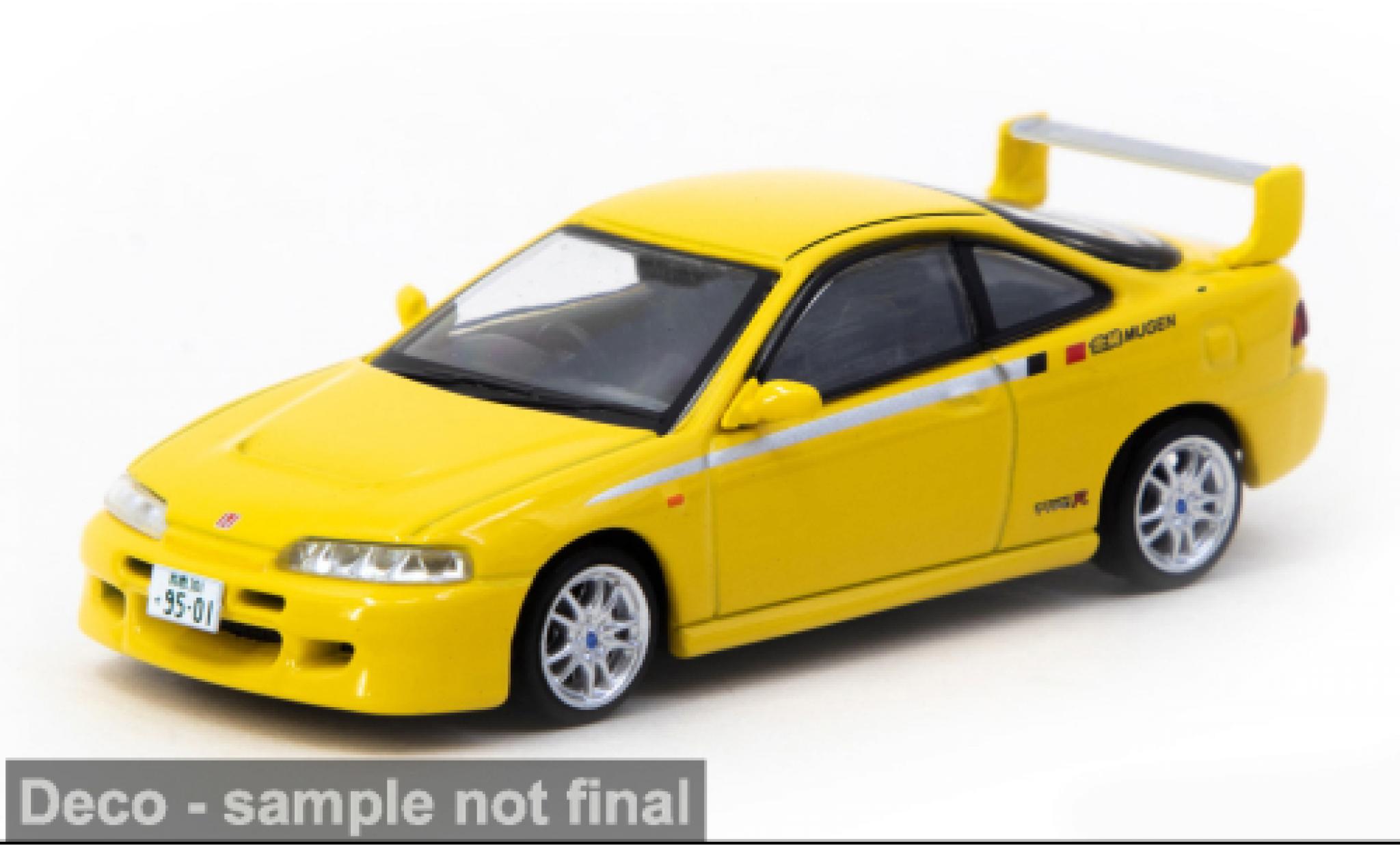 Honda Integra 1/64 Tarmac Works Type R DC2 Mugen geel 1:64 modelauto