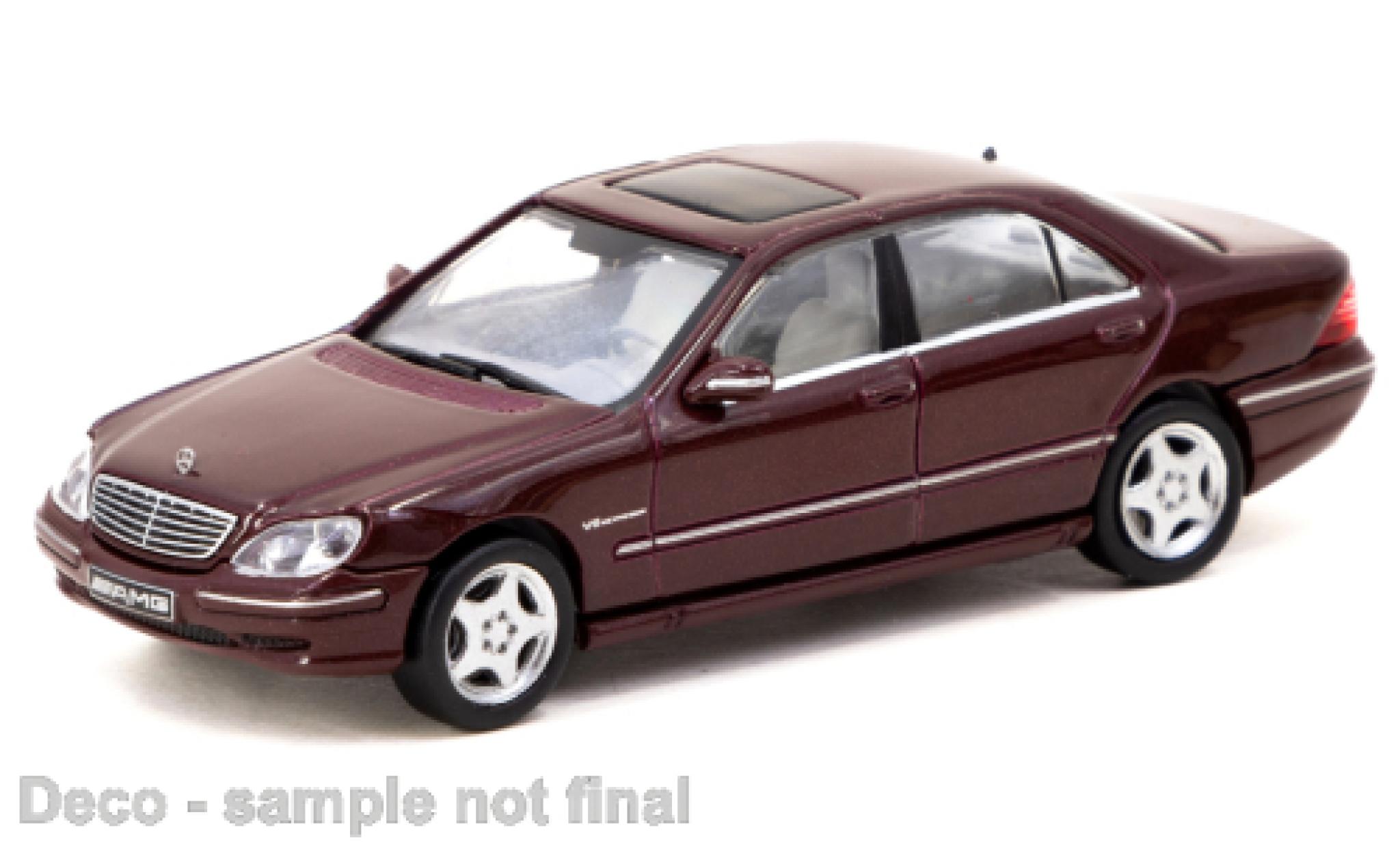 Mercedes Classe S 1/64 Tarmac Works S55 AMG metallic rood 1:64 modelauto
