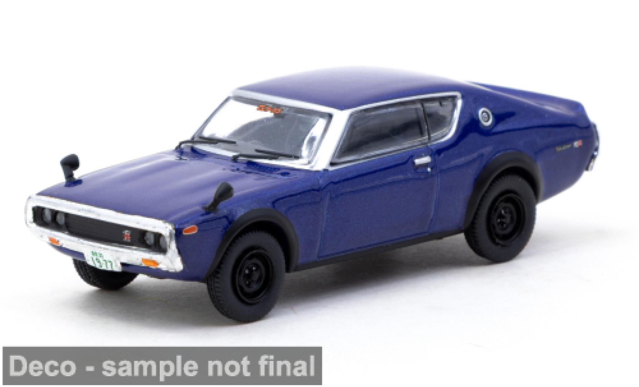 Nissan Skyline 1/64 Tarmac Works 2000 GT-R (KPGC110) blauw 1974 1:64 modelauto