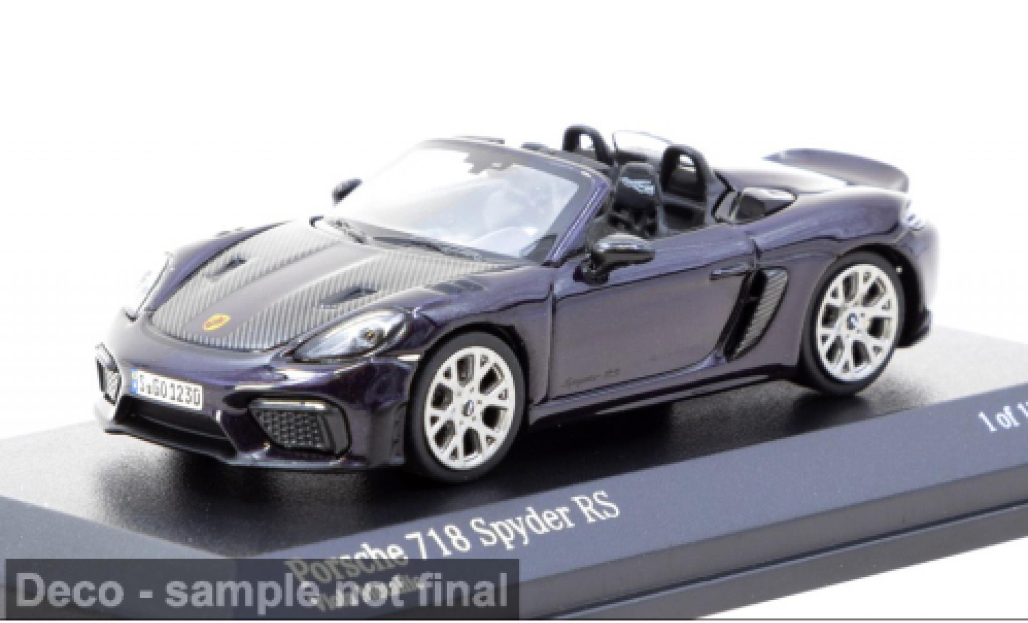 Porsche 718 1/64 Tarmac Works Spyder RS paars 1:64 modelauto