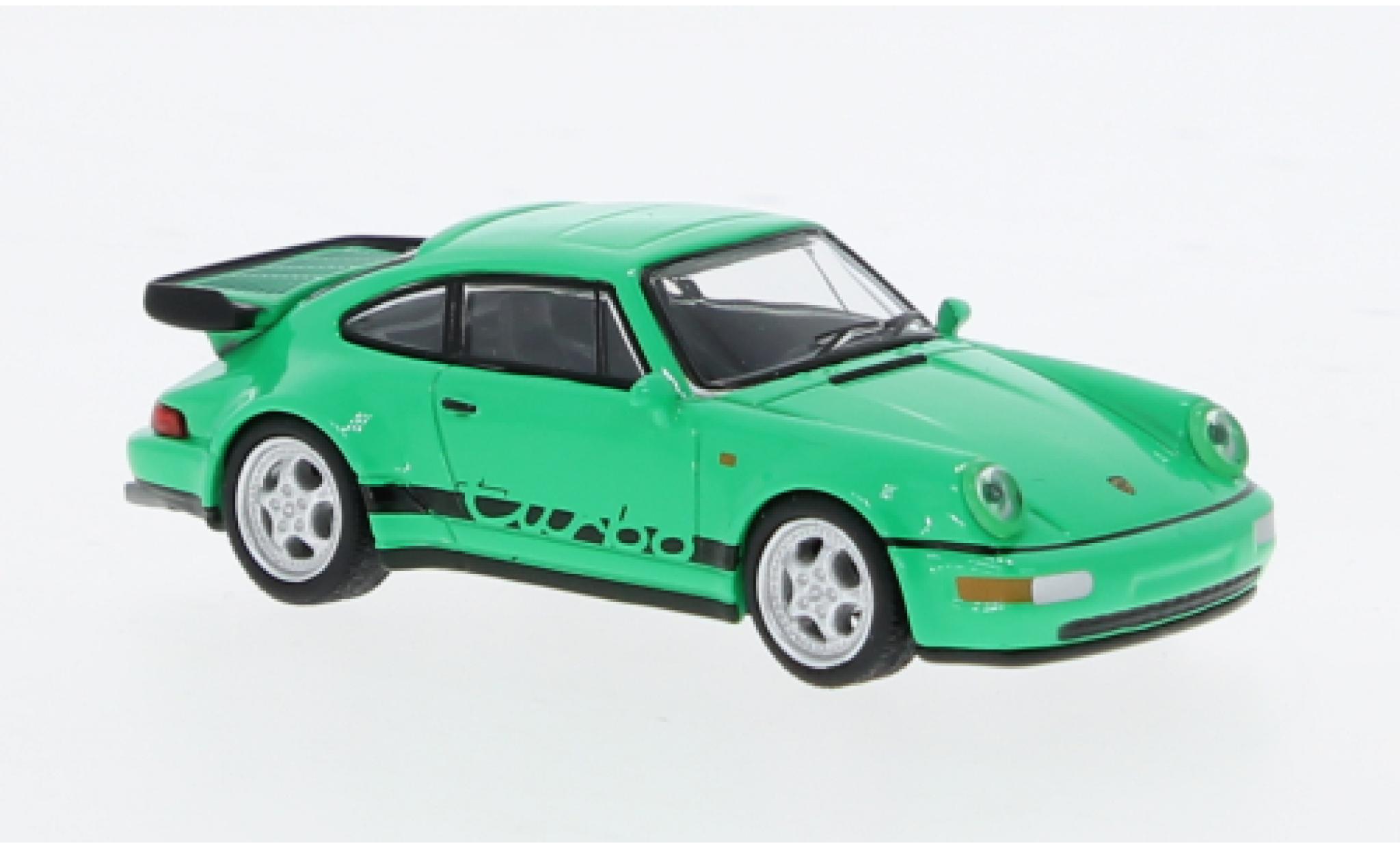 Porsche 964 Turbo 1/64 Tarmac Works 911  groen 1:64 modelauto