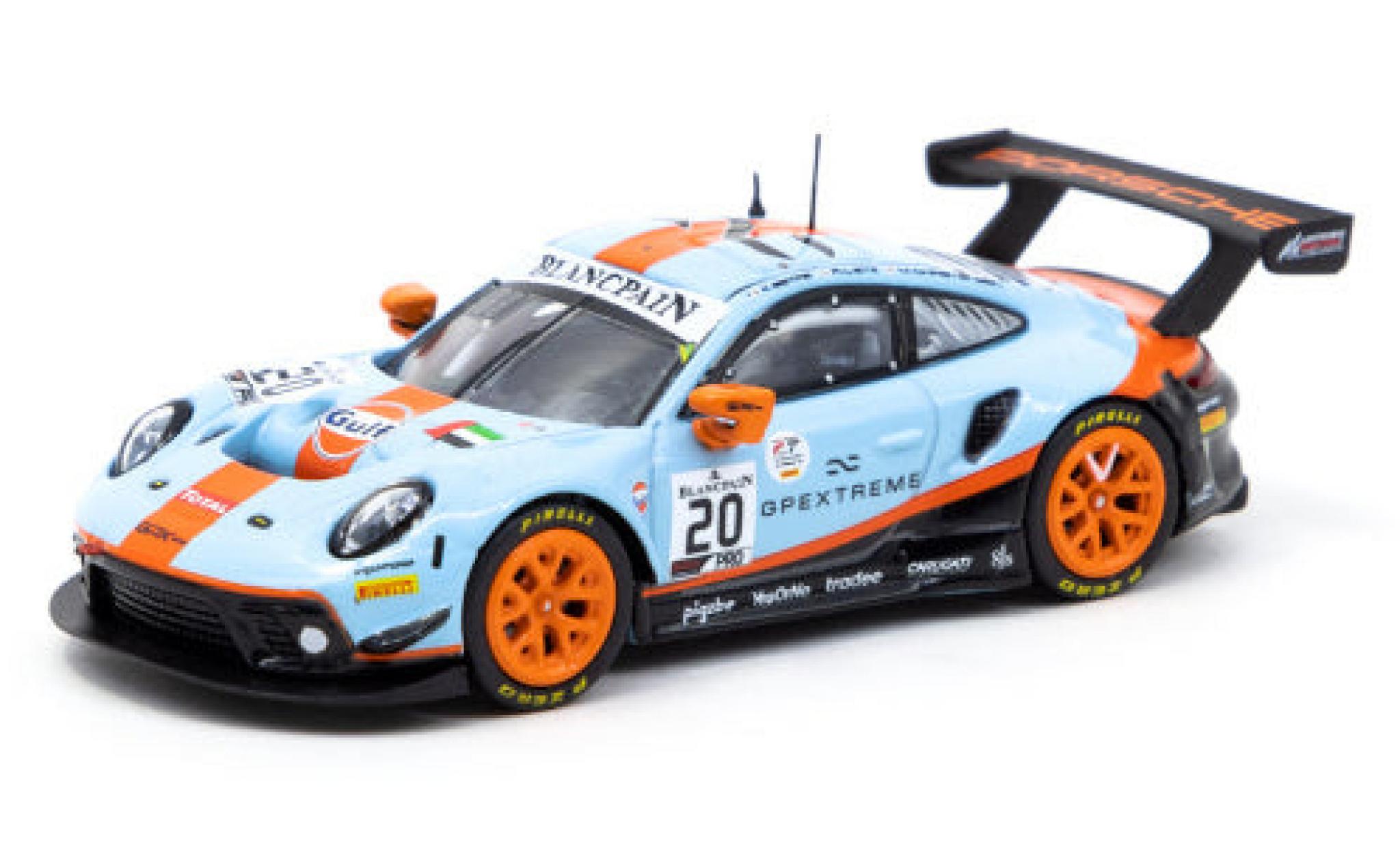 Porsche 992 GT3 R 1/64 Tarmac Works 911 (997) GT3 R No.20 Gulf 24h Spa 2019 R.Lietz/M.Christensen/K.Estre modelauto