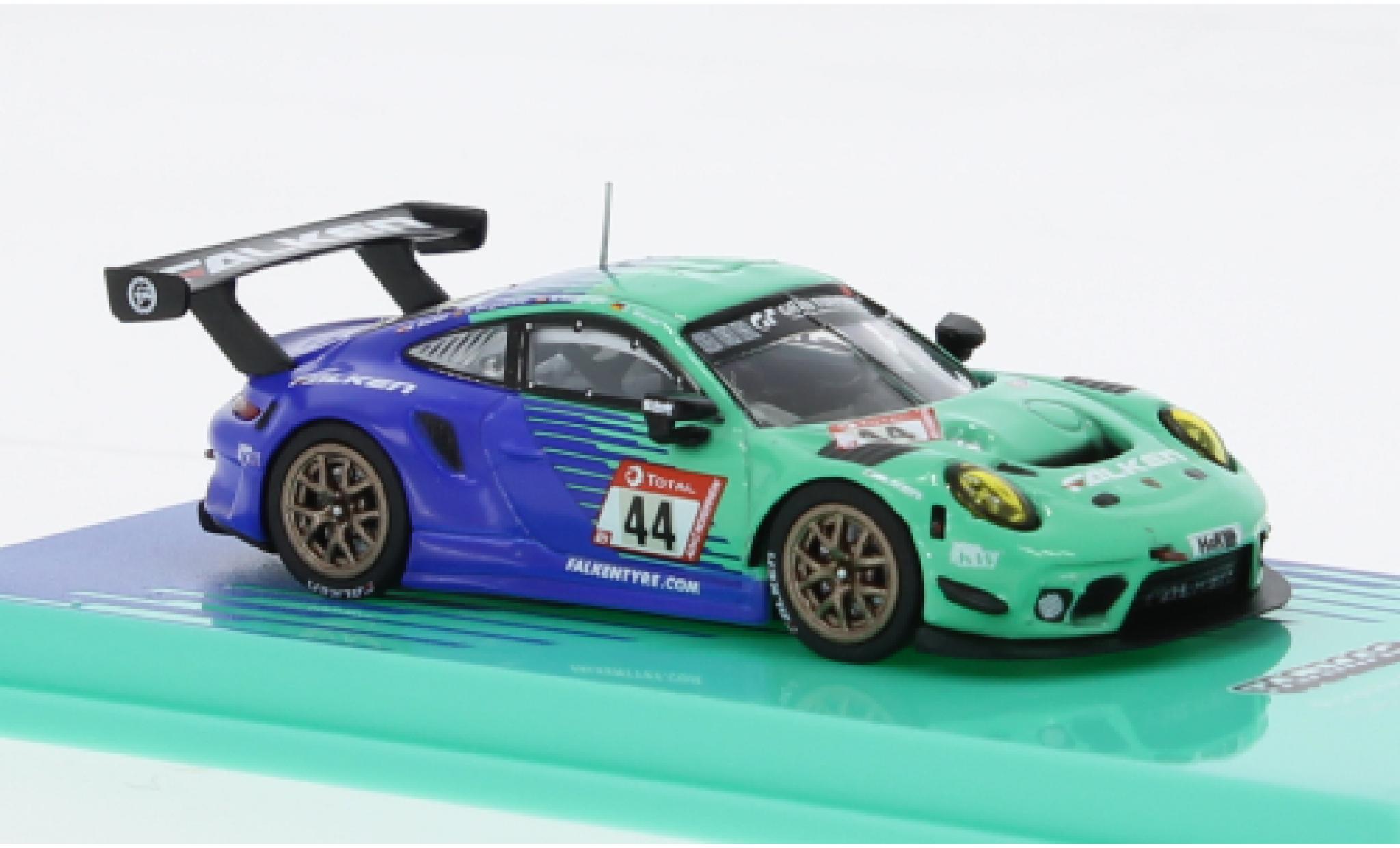 Porsche 992 GT3 R 1/64 Tarmac Works 911 (997) No.44 Falken 24h N&uuml;rburgring 2019 1:64 modelauto