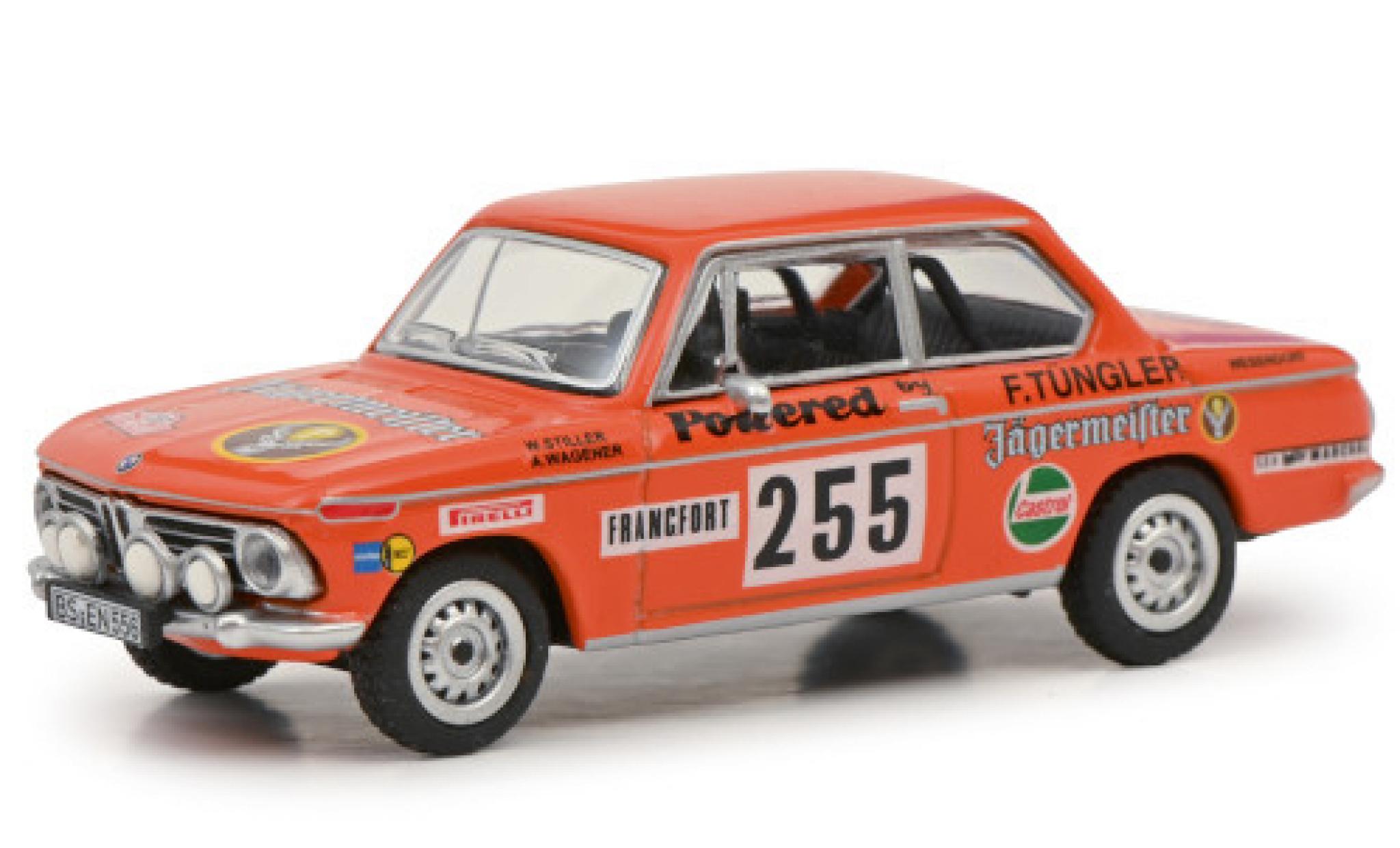 Bmw 2002 1/64 Schuco No.255 J&auml;germeister Rallye Monte Carlo 1973 W.Stiller/A.Wagener modelauto