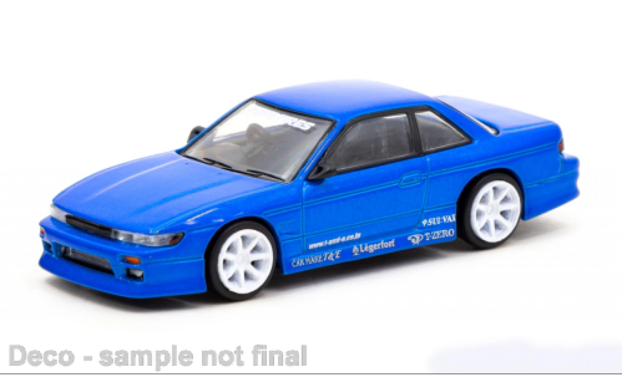 Nissan Silvia 1/64 Tarmac Works (S13) Groenx metallic blauw modelauto