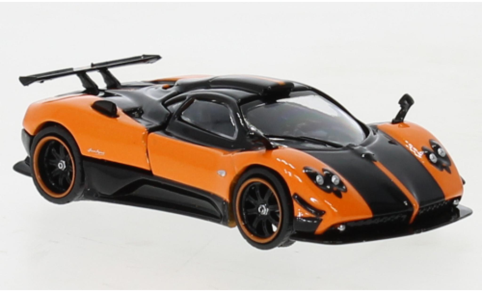 Pagani Zonda 1/64 Tarmac Works Cinque oranje/zwart modelauto